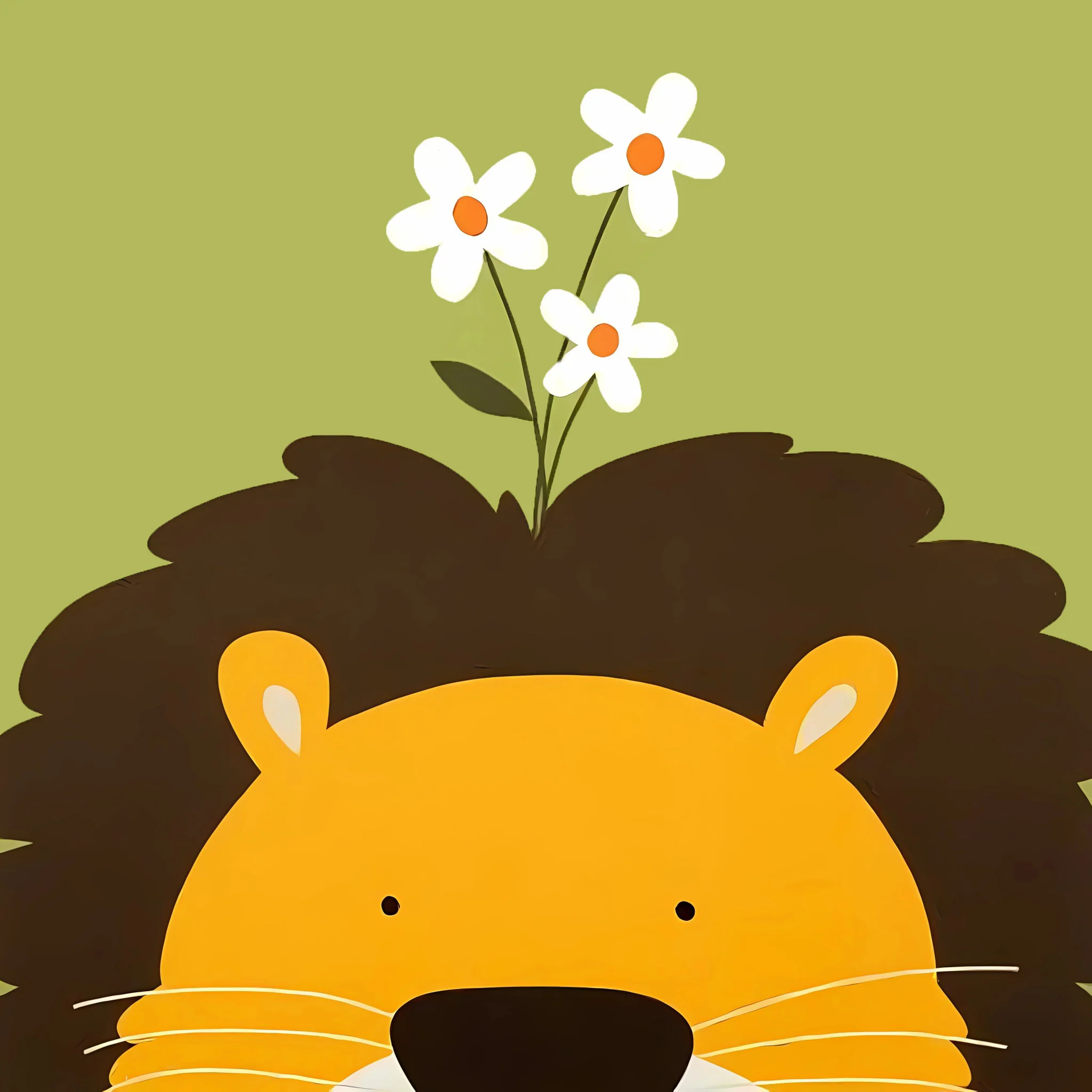 Lion With Daisies | Diamond Painting - Image 2