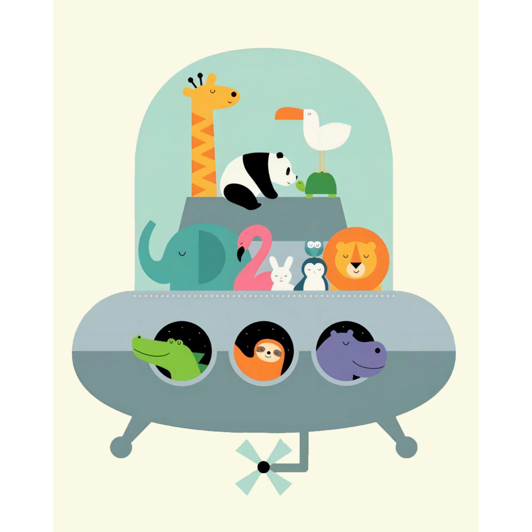 UFO with Zoo Friends | Diamond Painting - Image 2