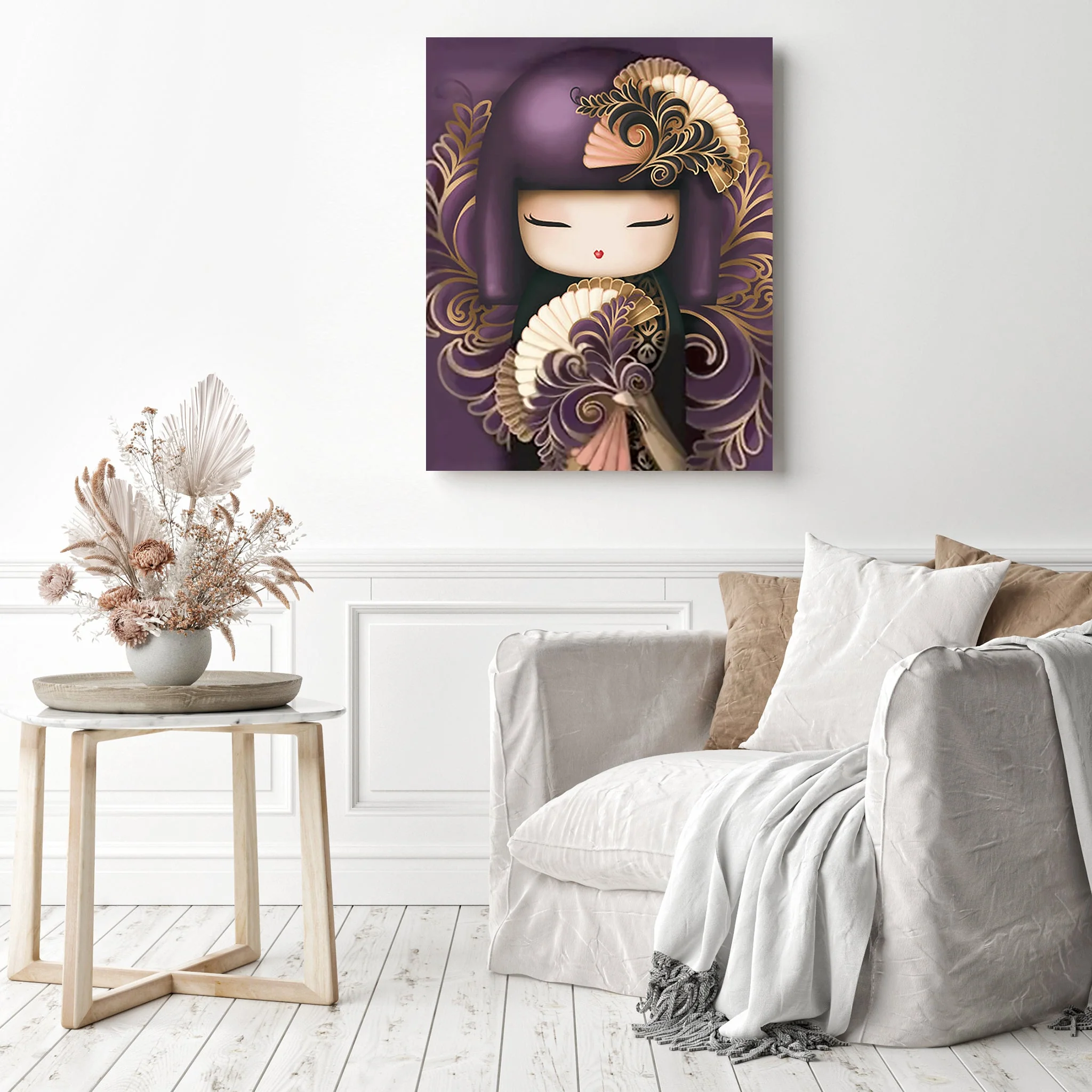 Kimono Girl in Purple | Diamond Painting - Image 3
