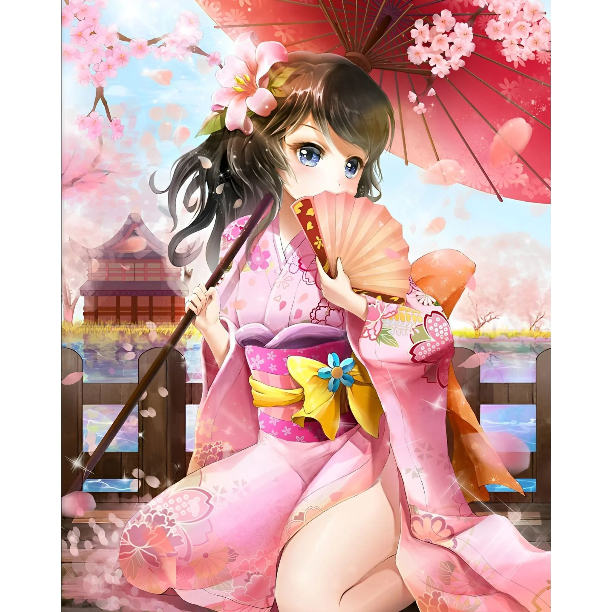 Anime Kimono Umbrella | Diamond Painting - Image 2
