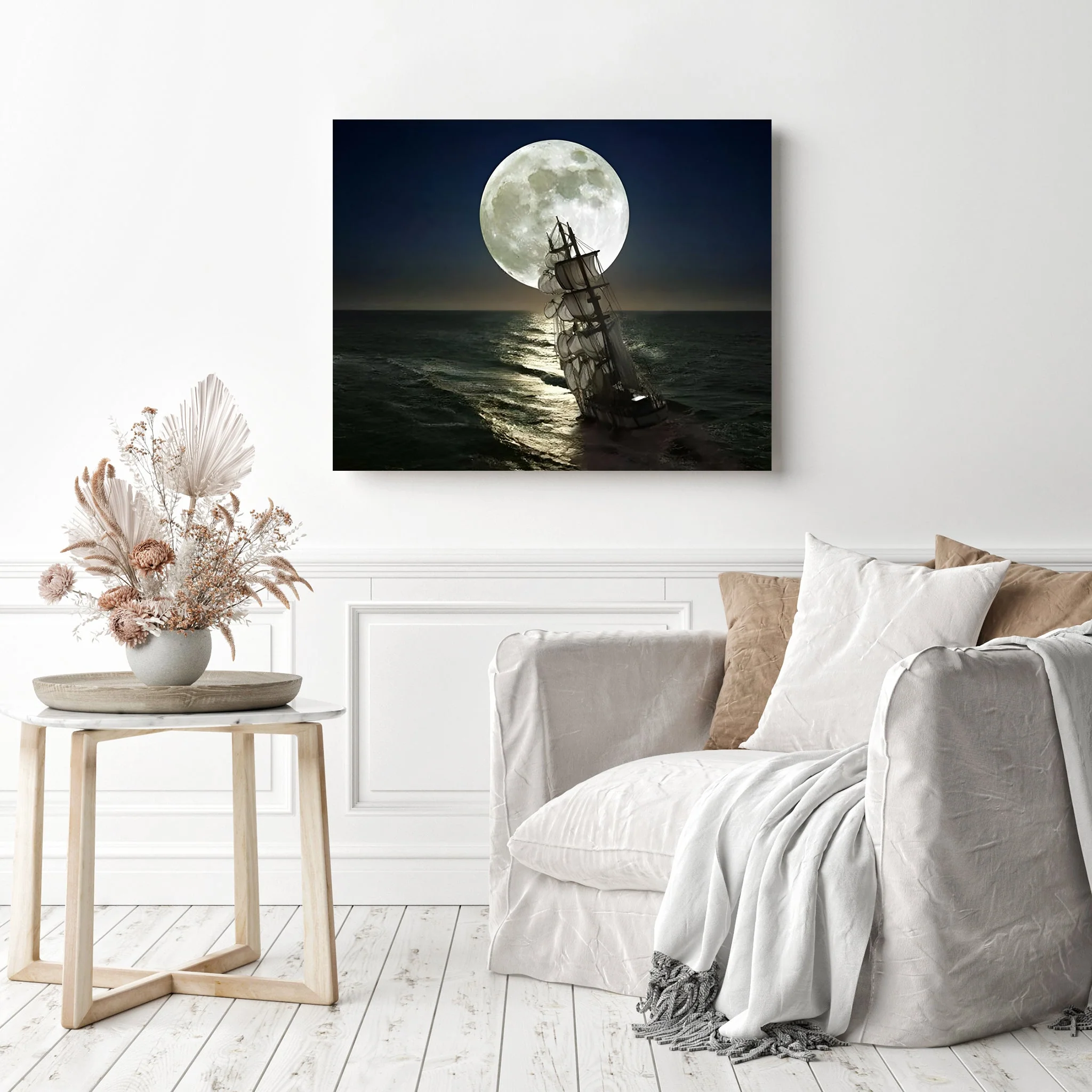 Sailing Under the Giant Moon | Diamond Painting - Image 3