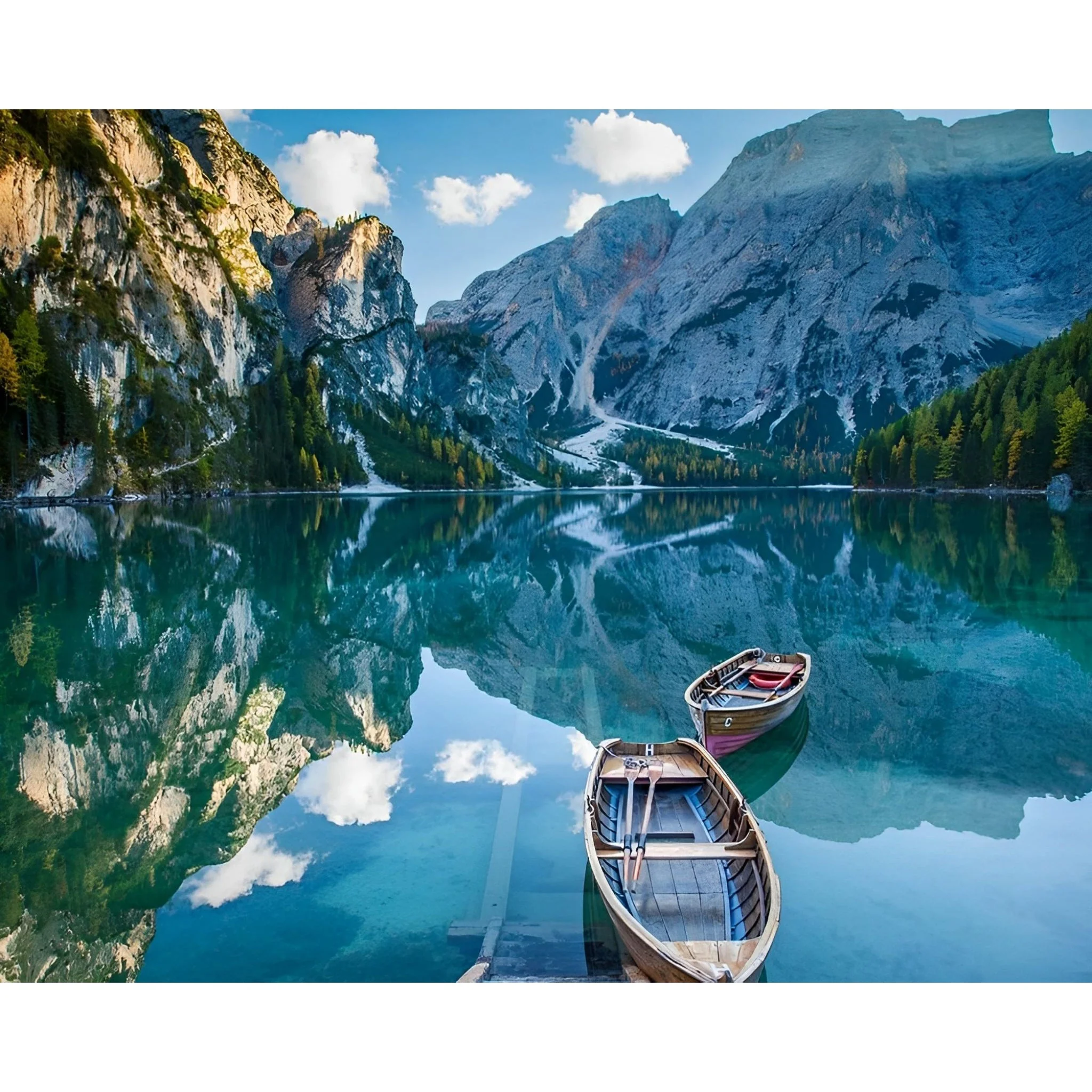 Boat floating in the lake | Diamond Painting - Image 2