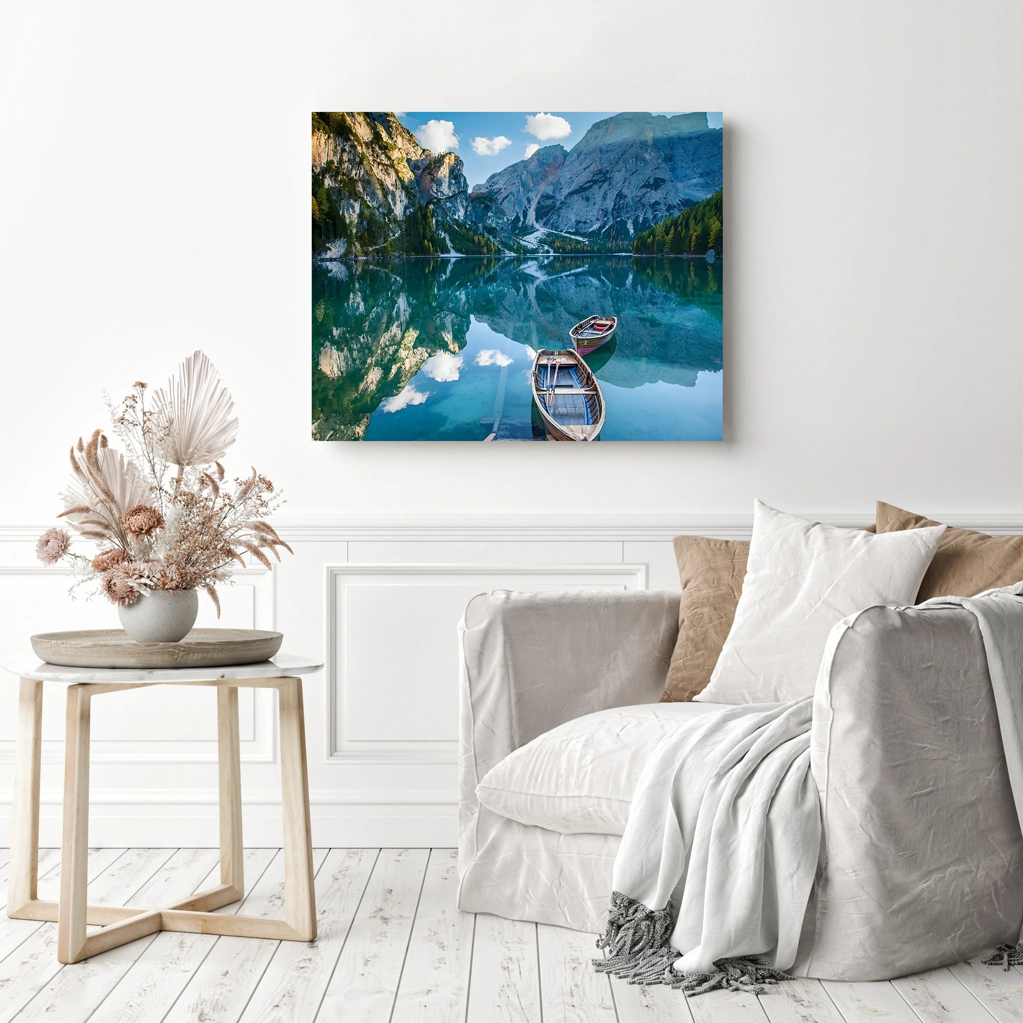 Boat floating in the lake | Diamond Painting - Image 3
