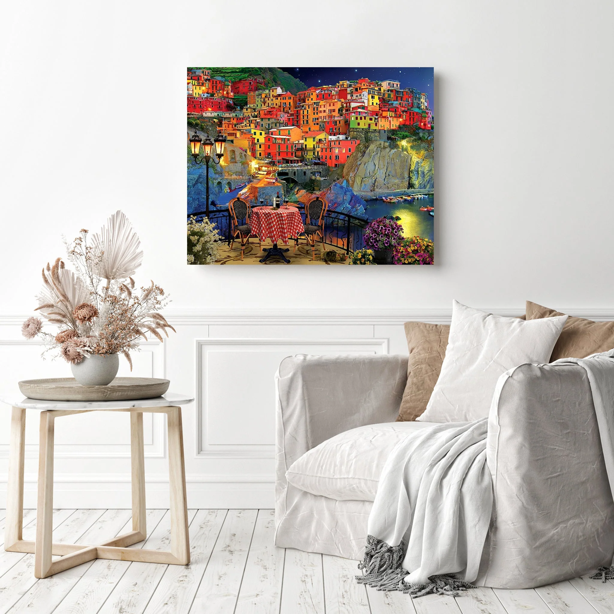 The Houses on the Cliff | Diamond Painting - Image 3