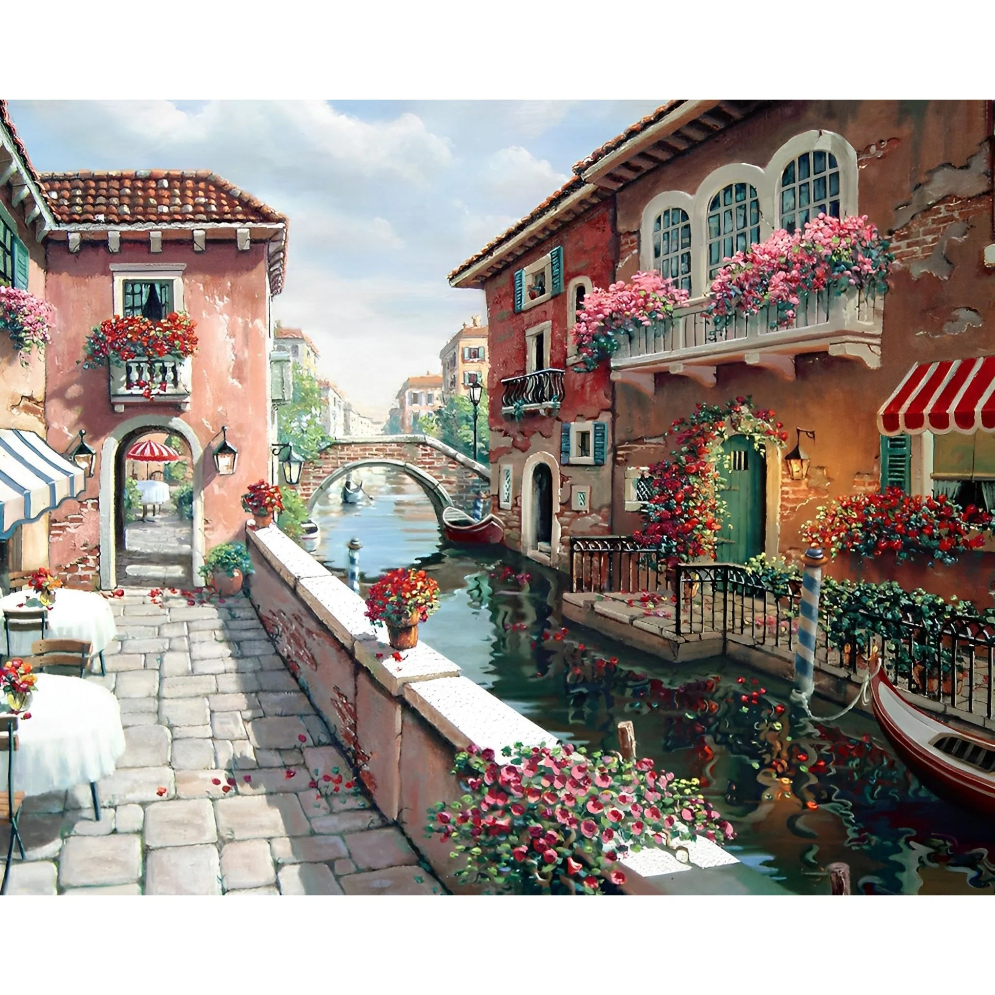 Corner View of the Town | Diamond Painting - Image 2