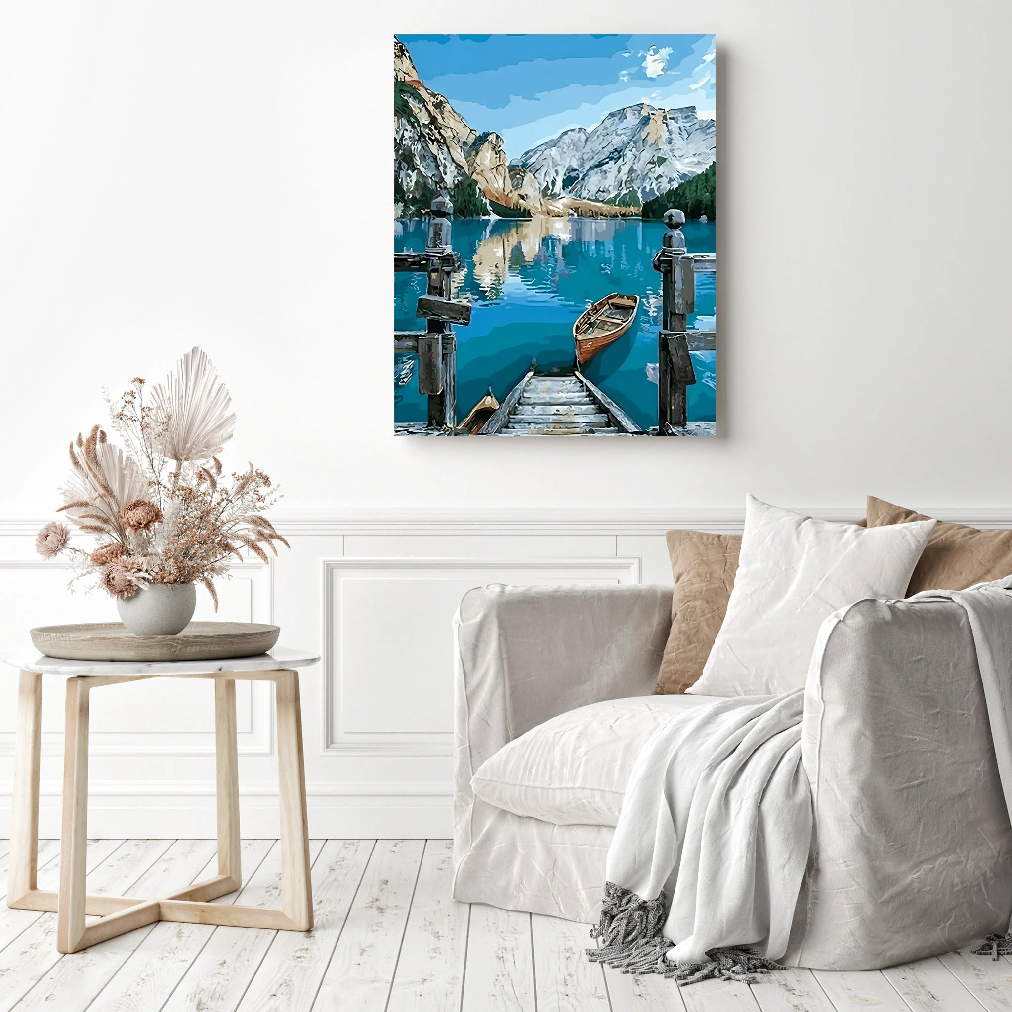 Boat on the Lake | Diamond Painting - Image 3
