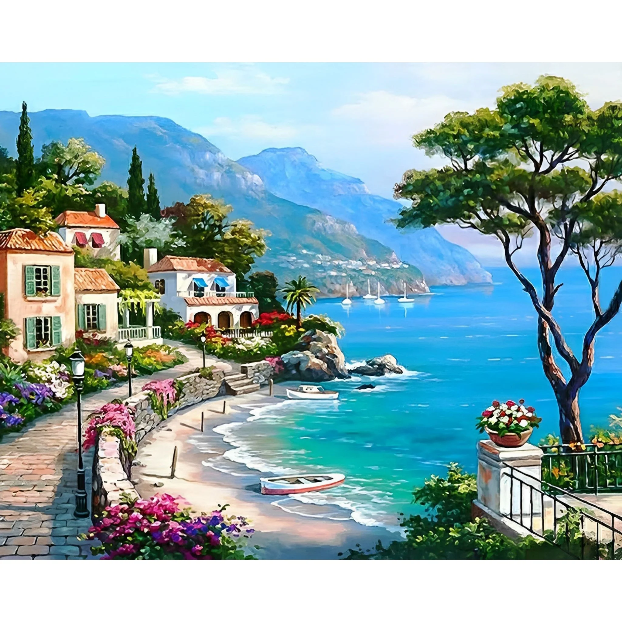 Mediterranean Seaside | Diamond Painting - Image 2