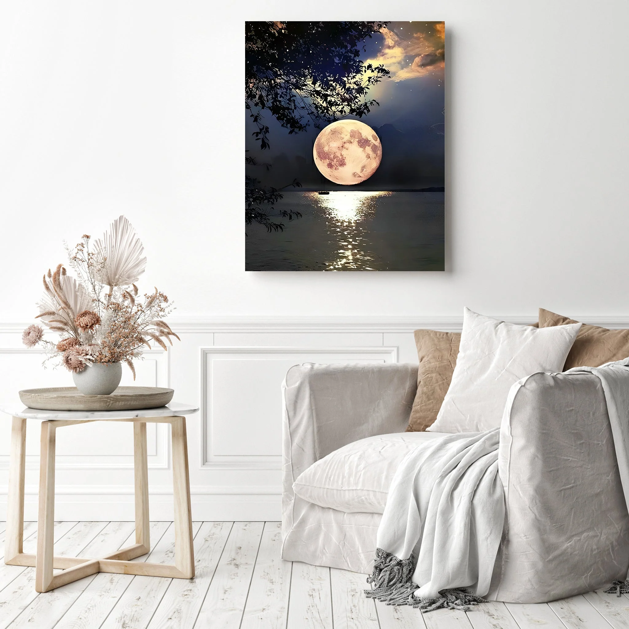 Beautiful Full Moon on Lake | Diamond Painting - Image 3