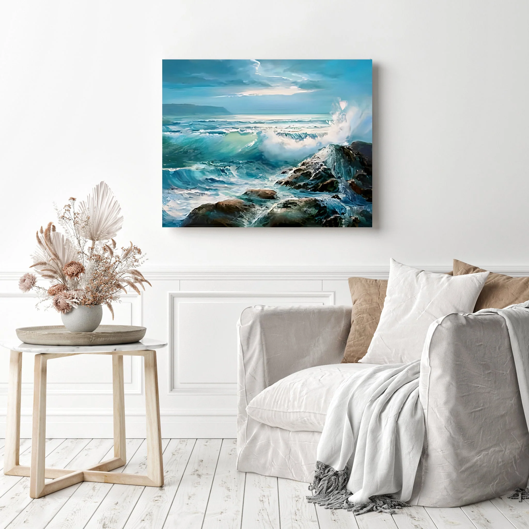 Waves Crashing on Rocks | Diamond Painting - Image 3