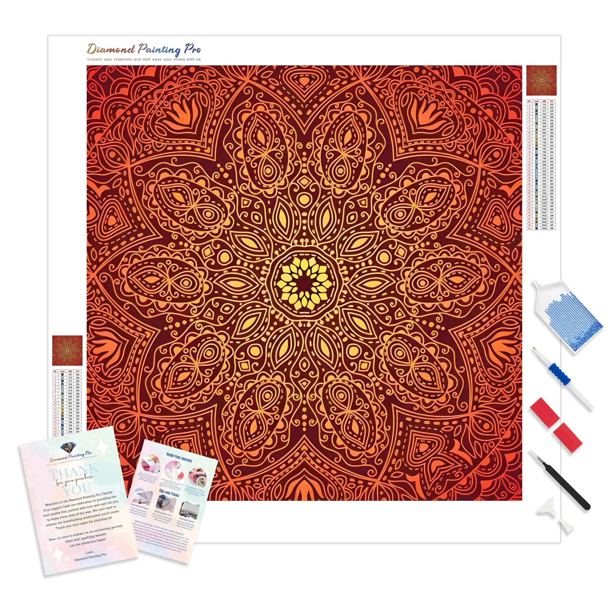 Orange Gradient Mandala | Diamond Painting