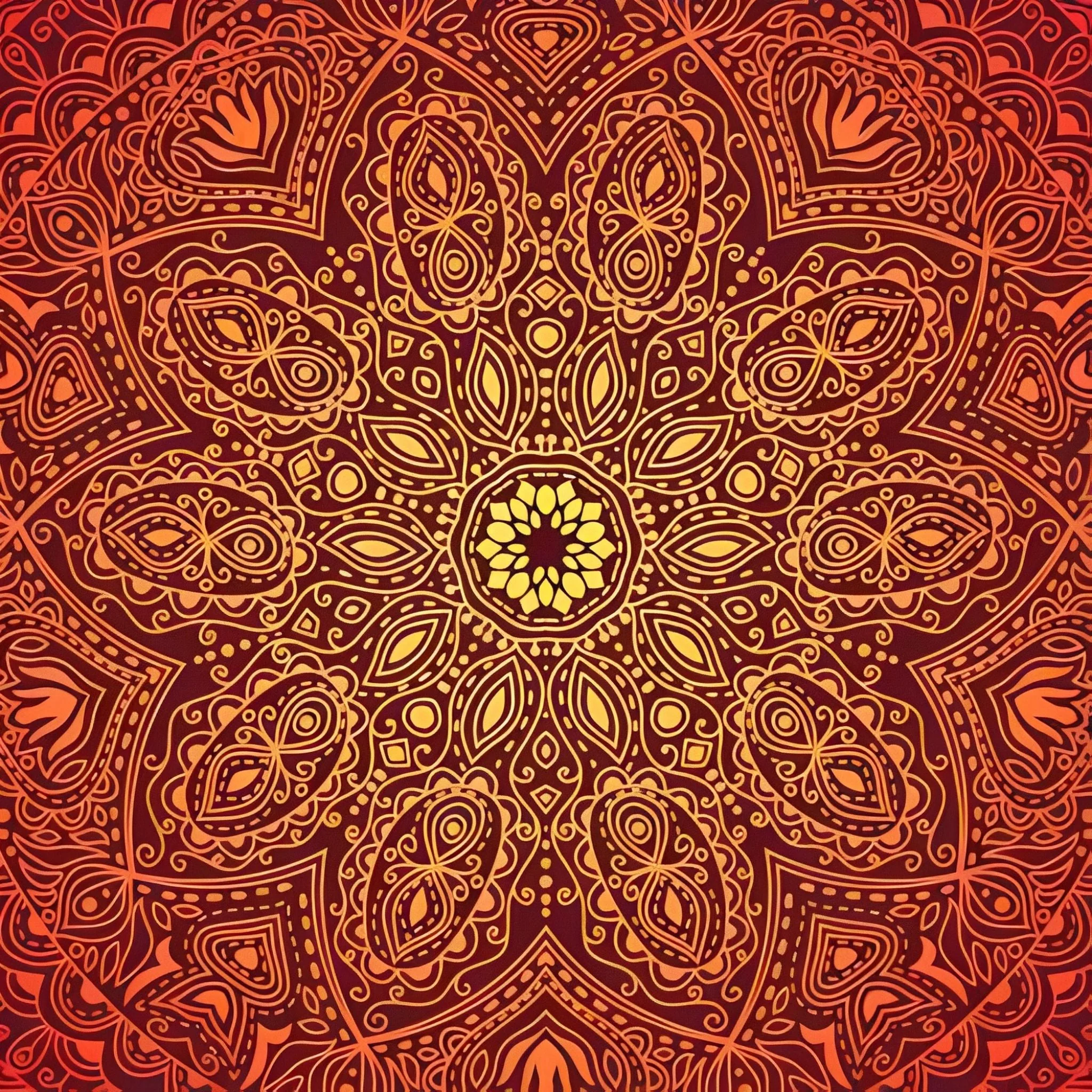 Orange Gradient Mandala | Diamond Painting - Image 2