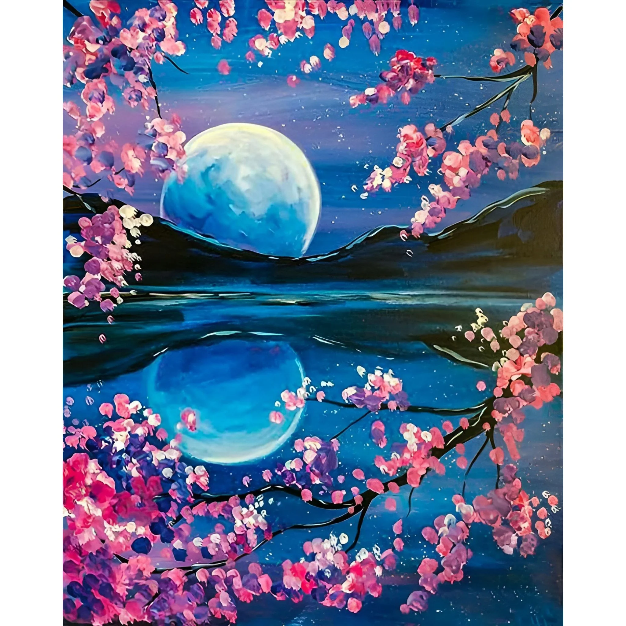 Moon Reflection Cherry Tree | Diamond Painting - Image 2