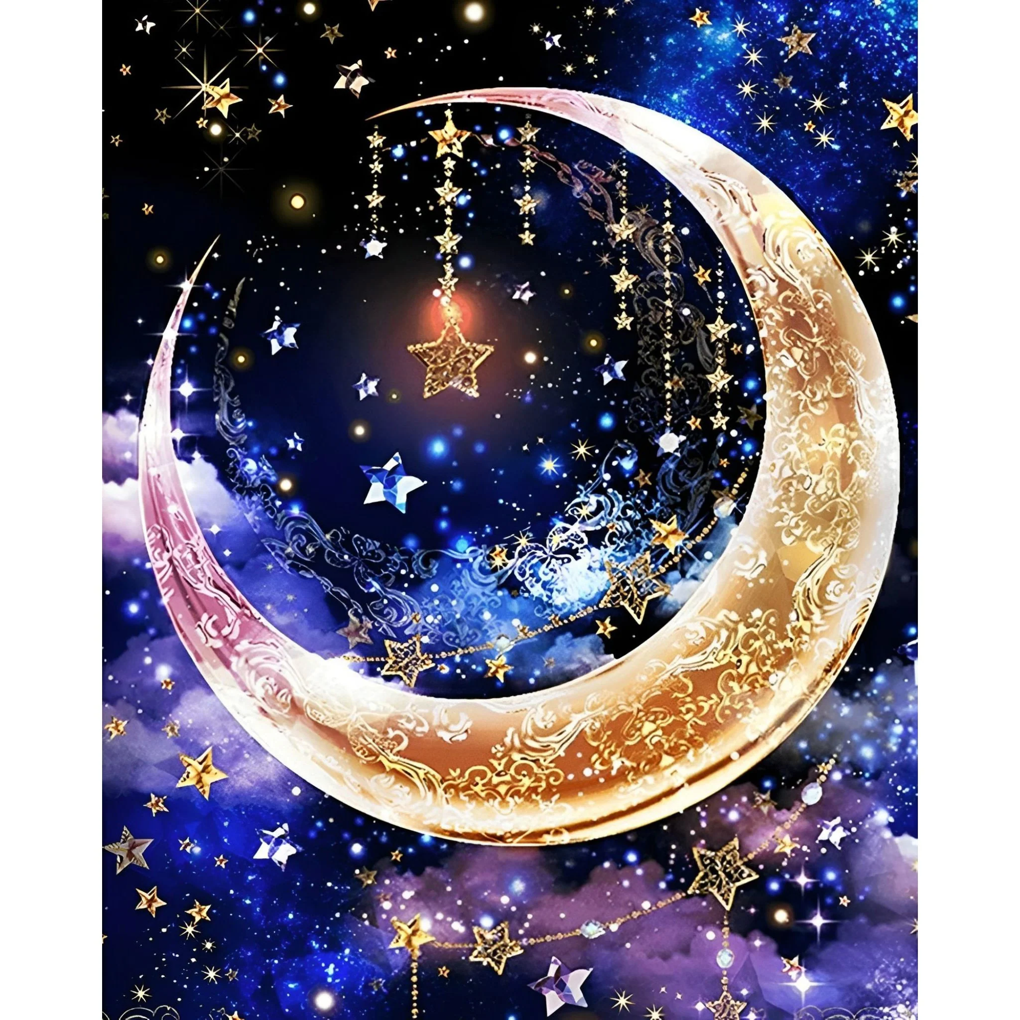 Moon and Stars | Diamond Painting - Image 2