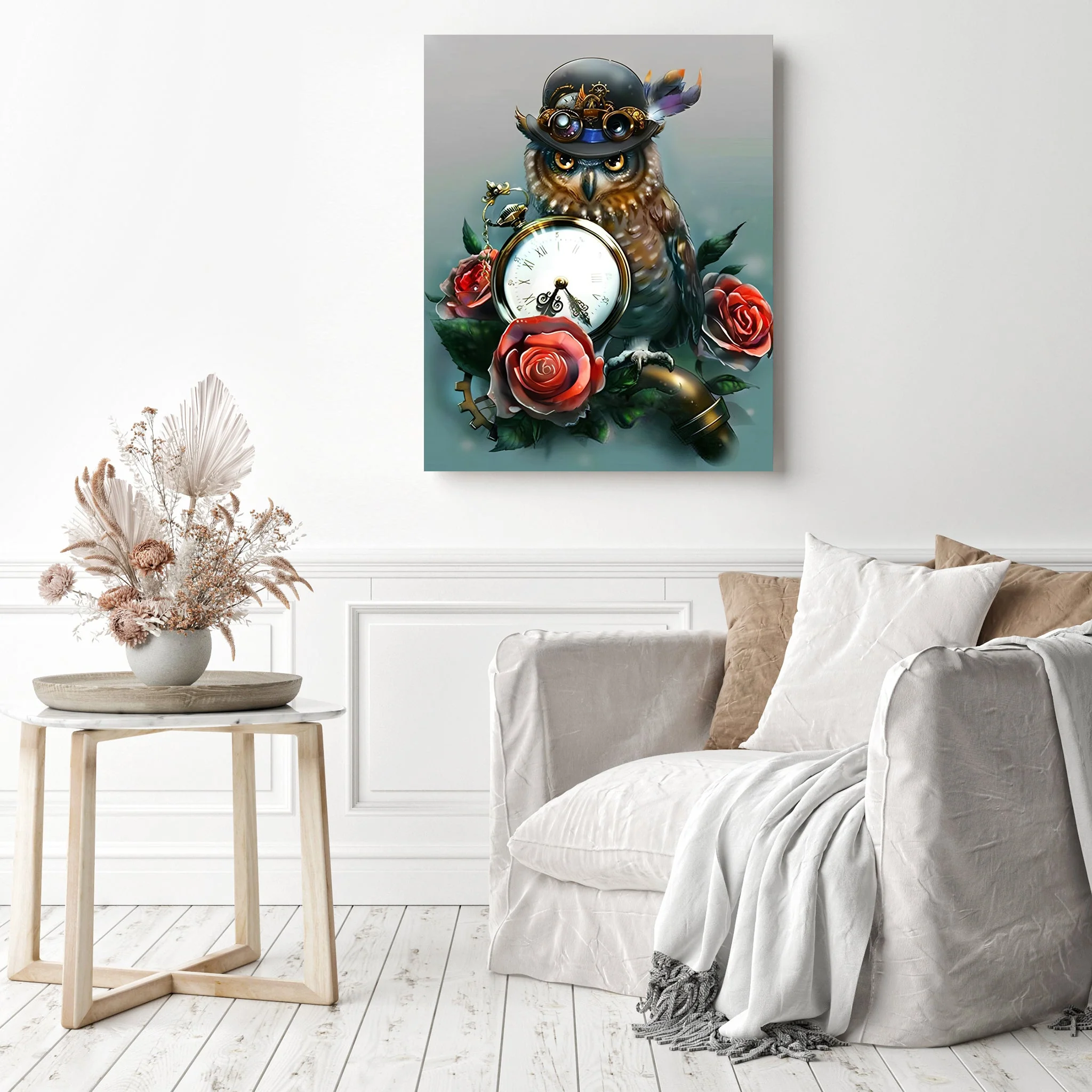 Owl Rose clock | Diamond Painting - Image 3