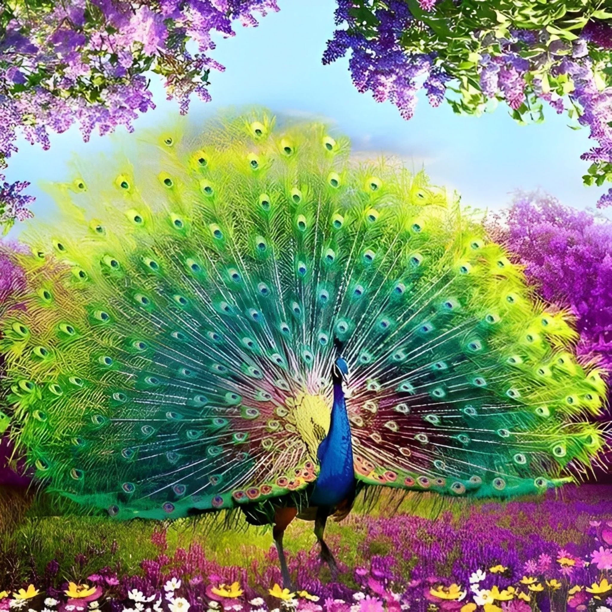 Violet Peacock | Diamond Painting - Image 2
