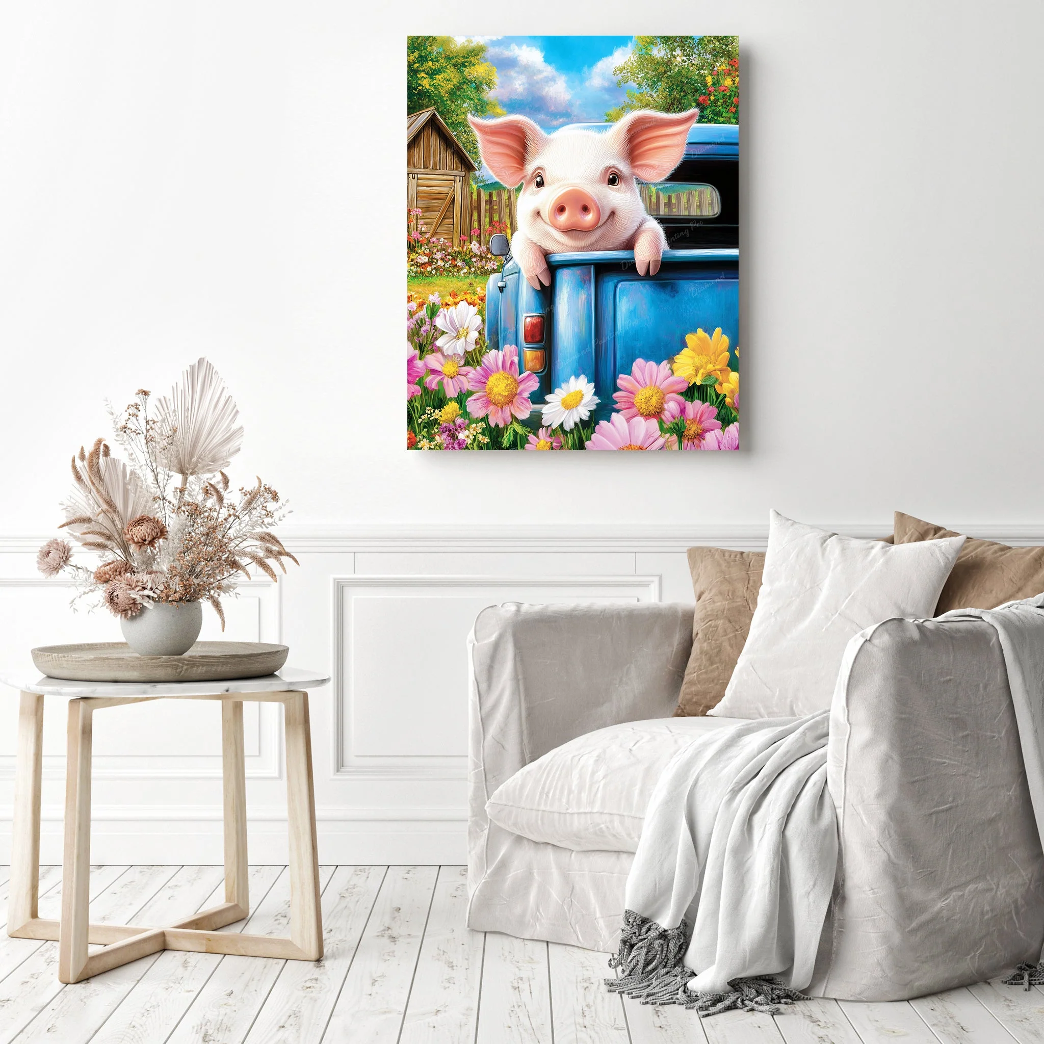 Piggy Flower Ride | Diamond Painting - Image 3