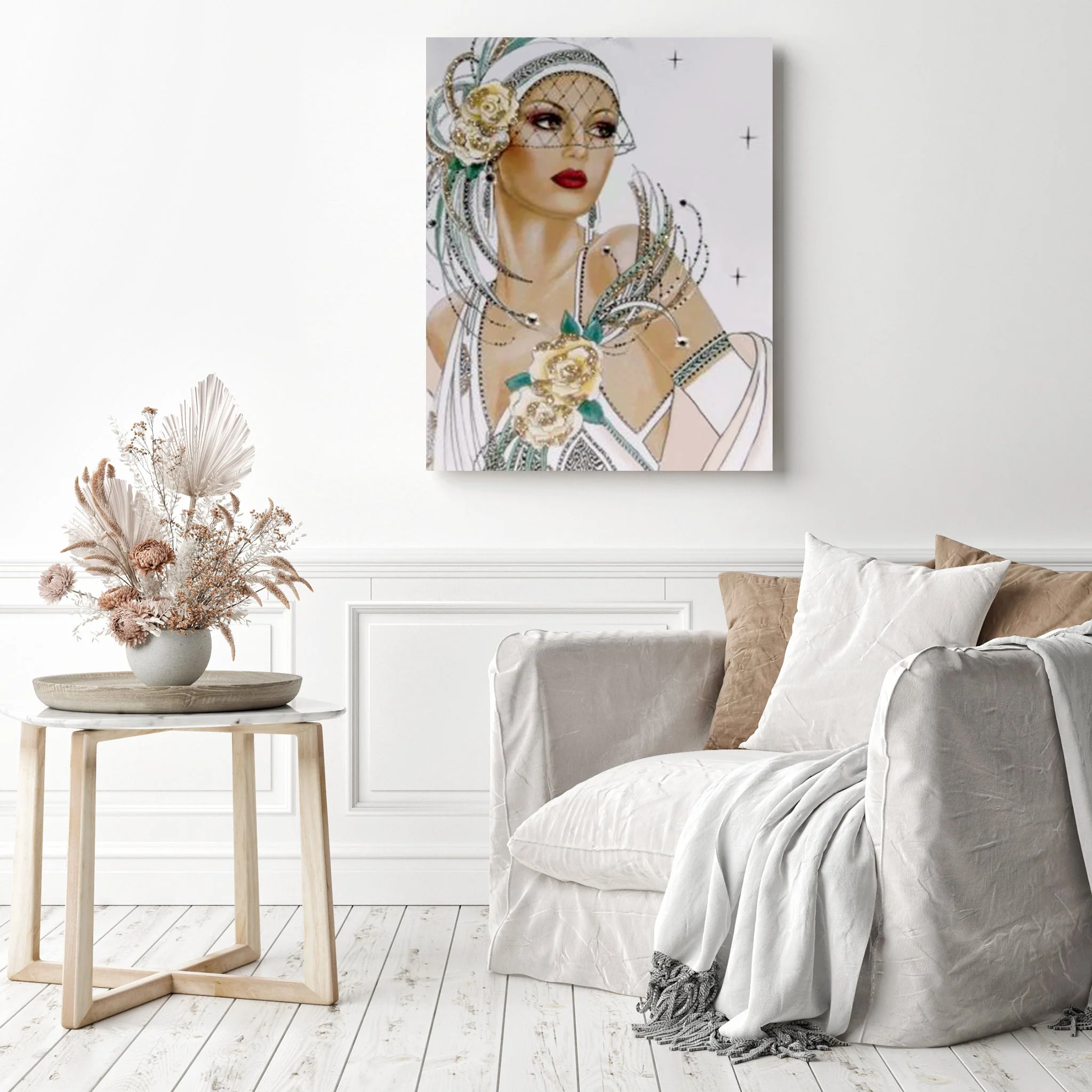 Lady in Gown Portrait | Diamond Painting - Image 3