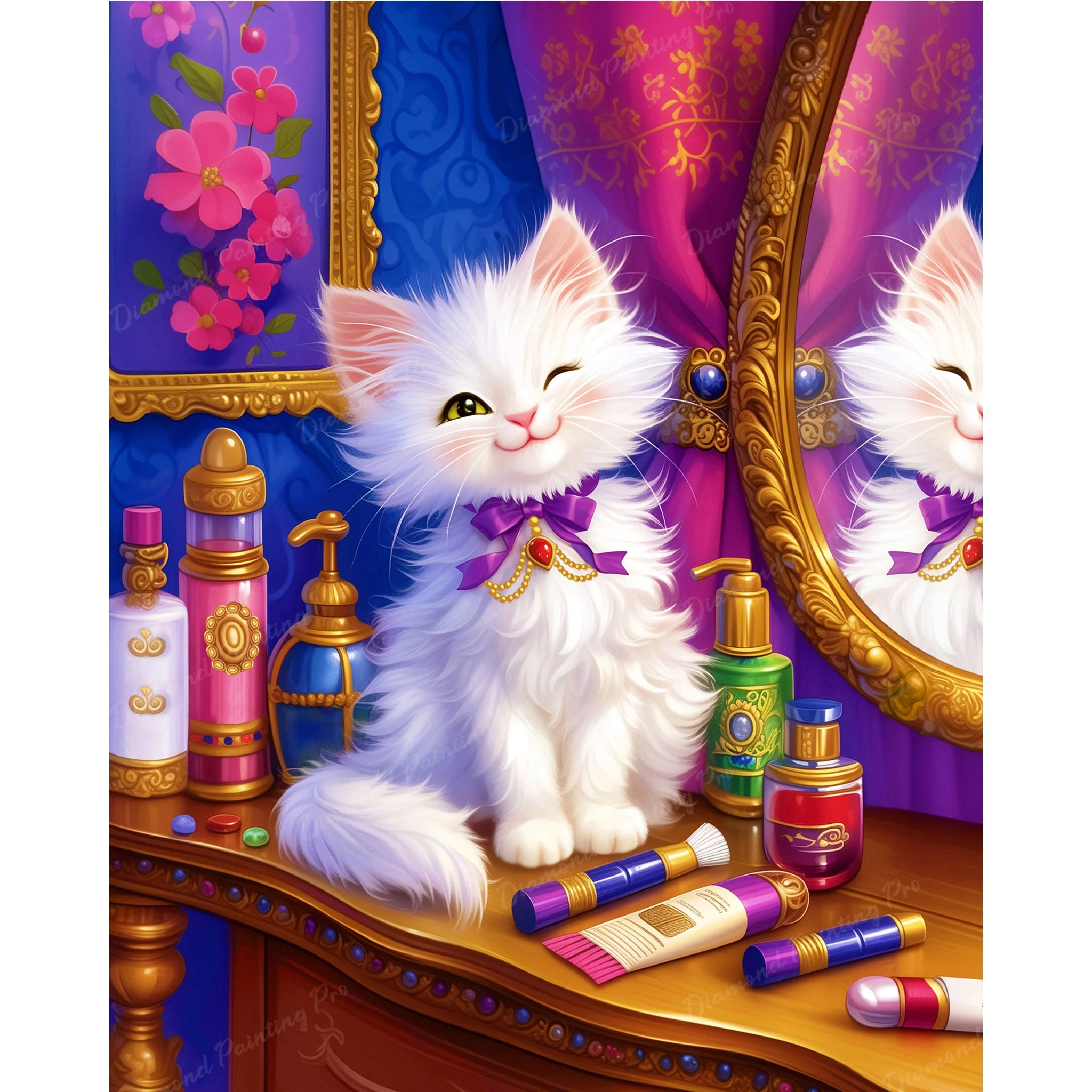 Purrfect Kitty Reflection | Diamond Painting - Image 2