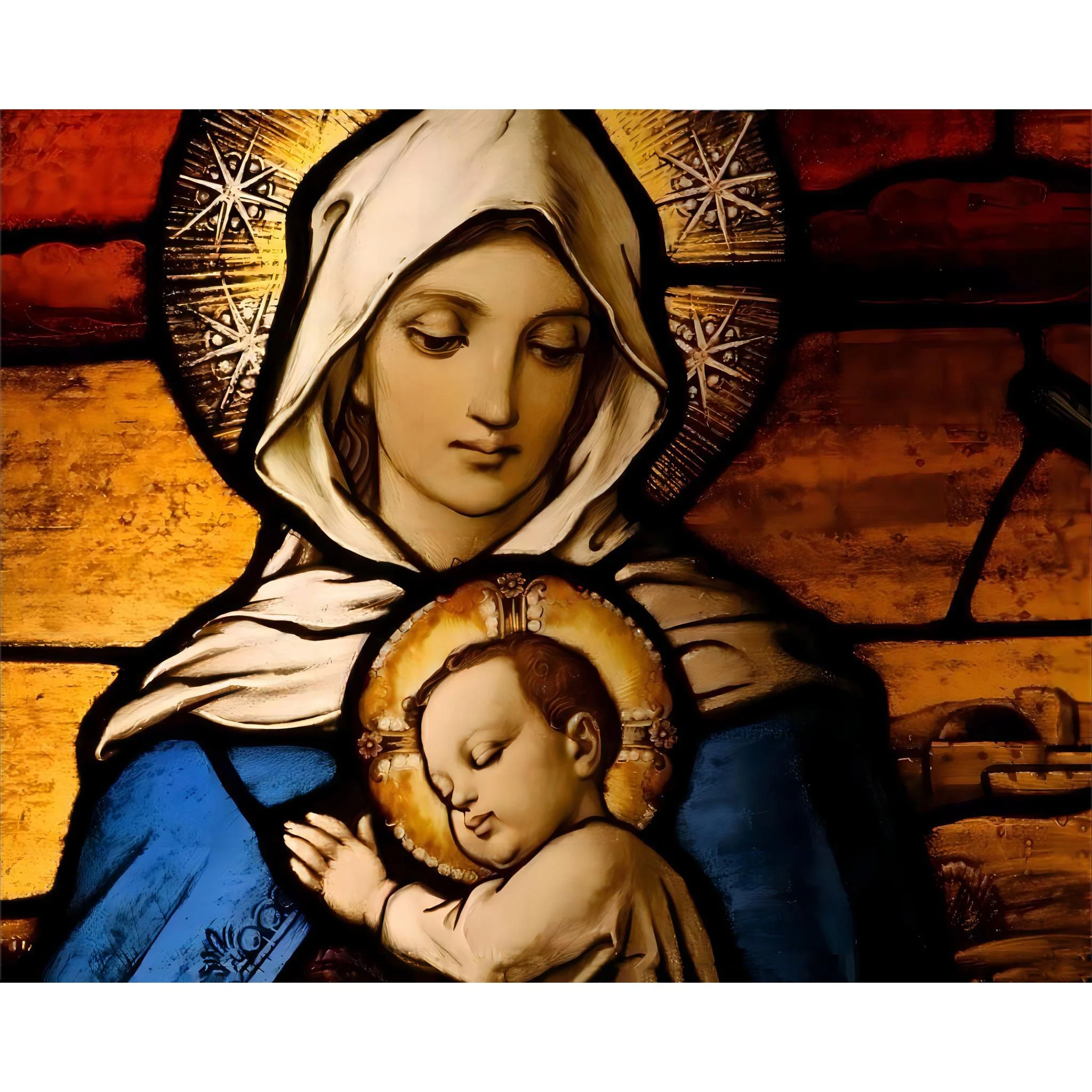 Virgin Mary with Baby Jesus | Diamond Painting - Image 2
