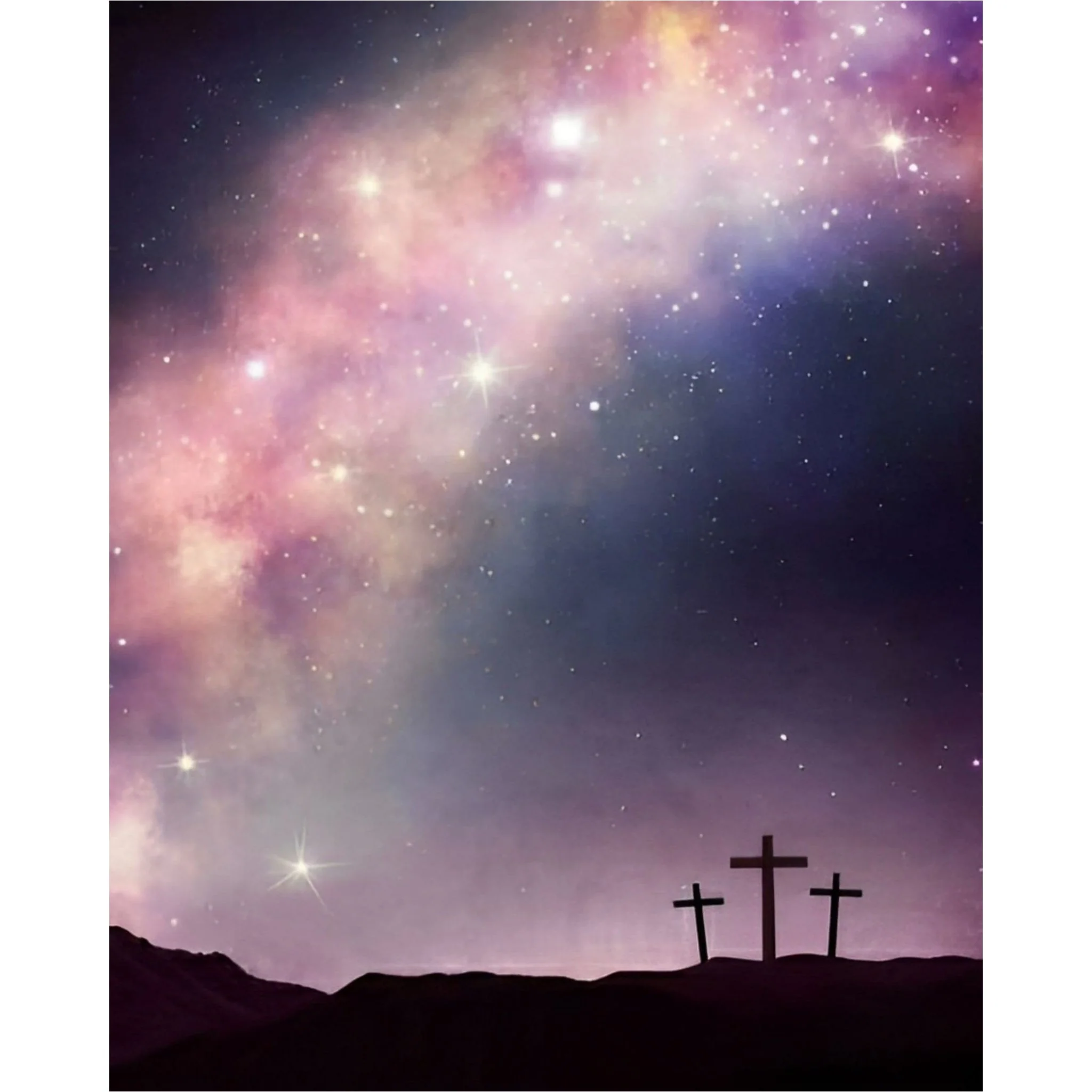 Three Crosses Under the Milky Way | Diamond Painting - Image 2