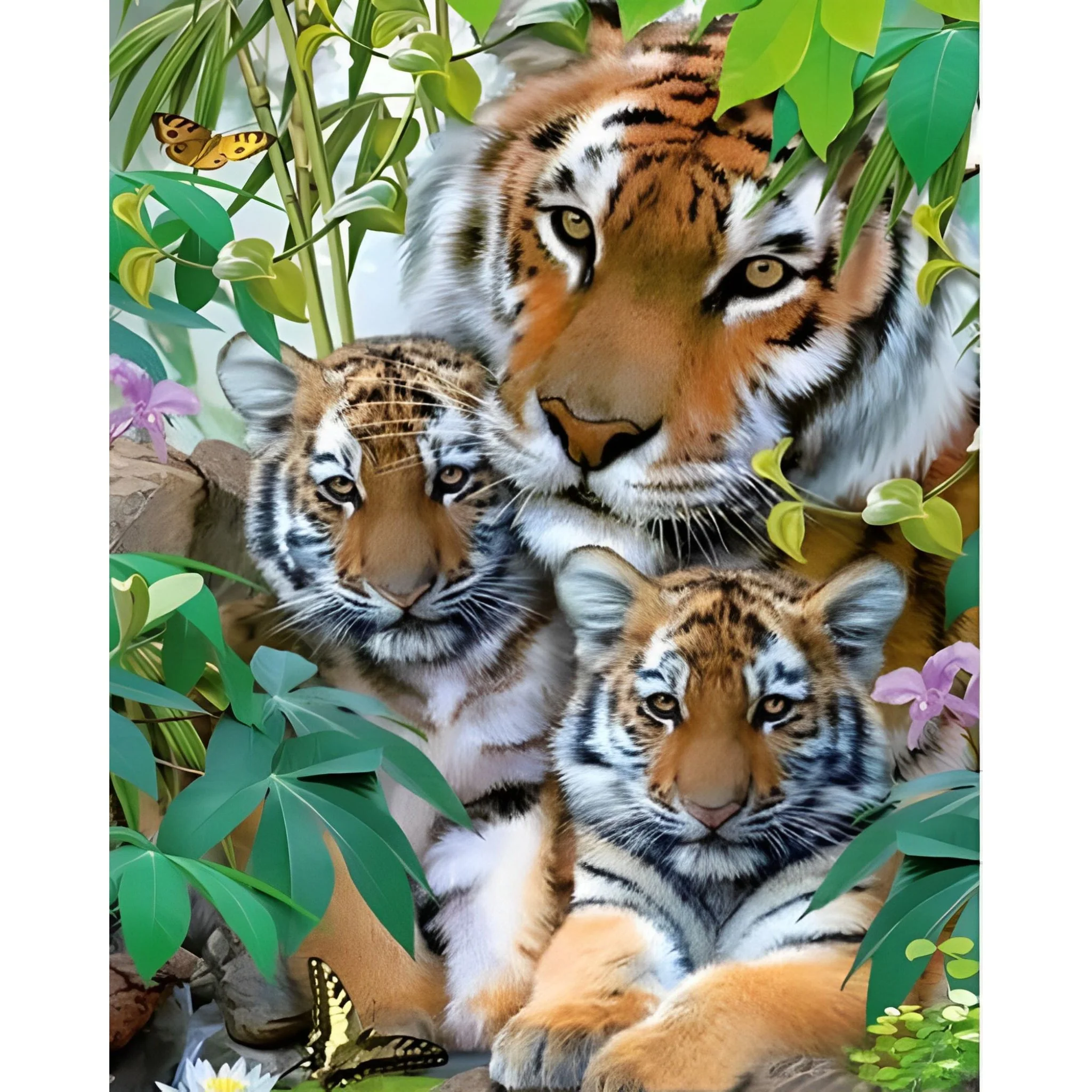 Tiger Family | Diamond Painting - Image 2