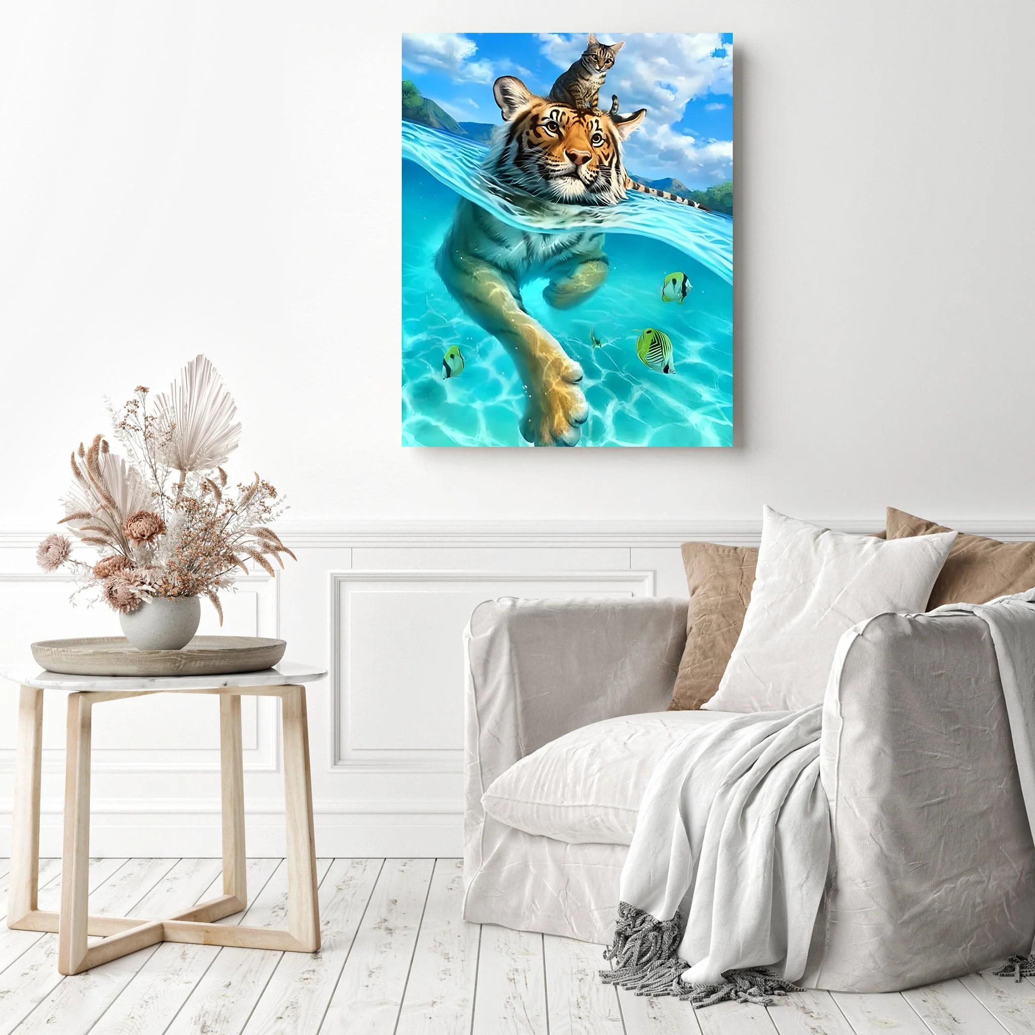 Cat in the Water | Diamond Painting - Image 3