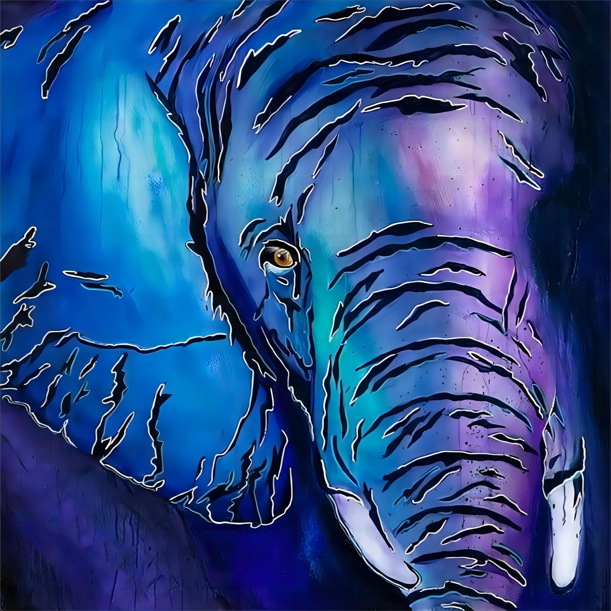 Purple Elephant | Diamond Painting - Image 2