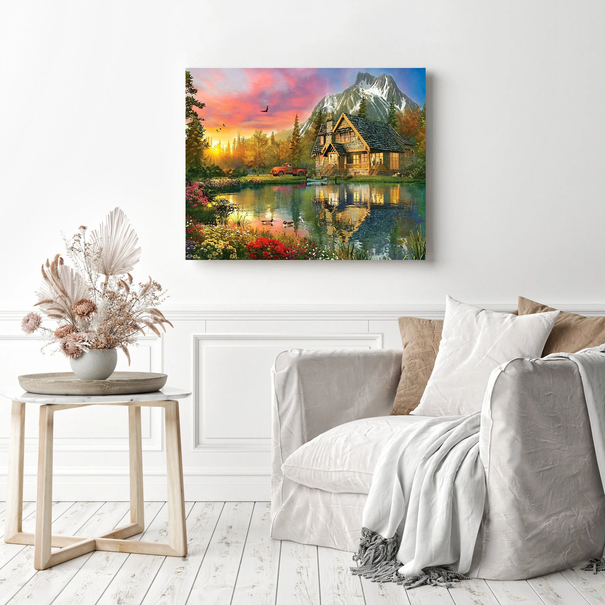 Cottage under Sunset | Diamond Painting - Image 3