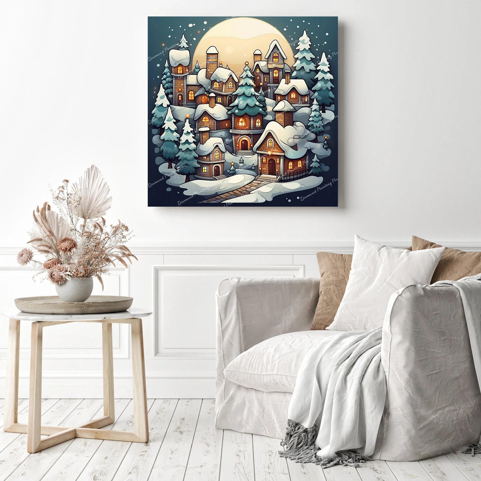 Festive Village Glow | Diamond Painting - Image 3