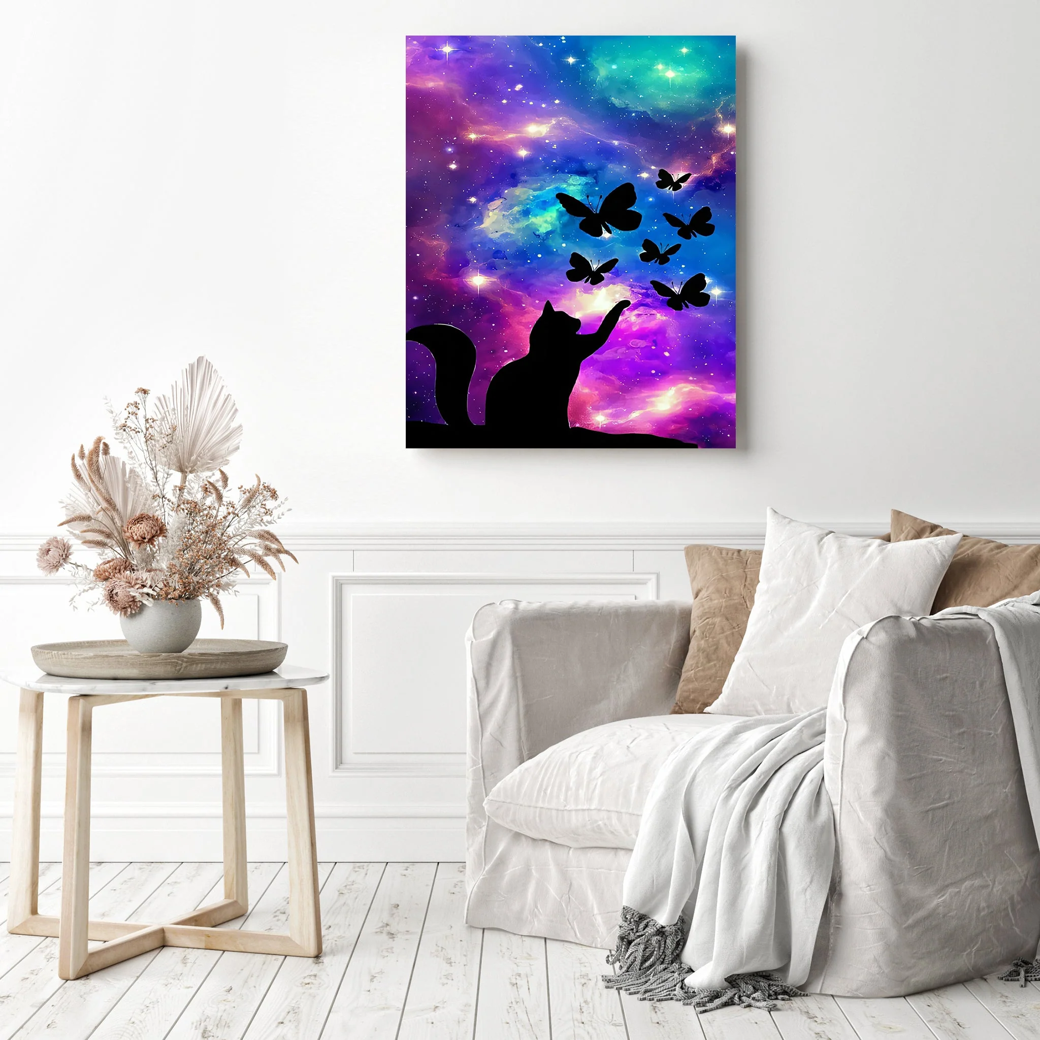 Cat Under Starry Galaxy | Diamond Painting - Image 3
