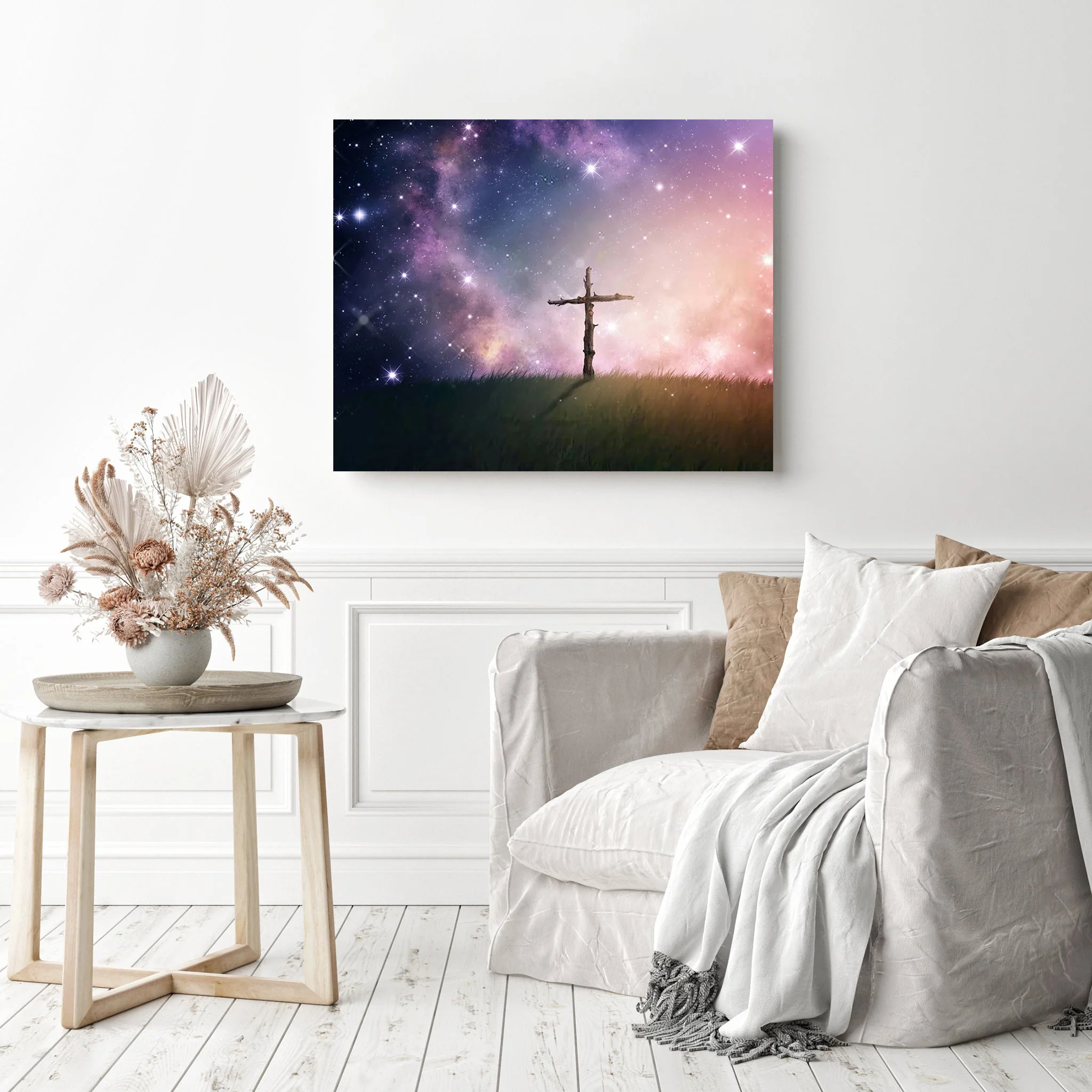 Single Cross Under the Night Sky | Diamond Painting - Image 3