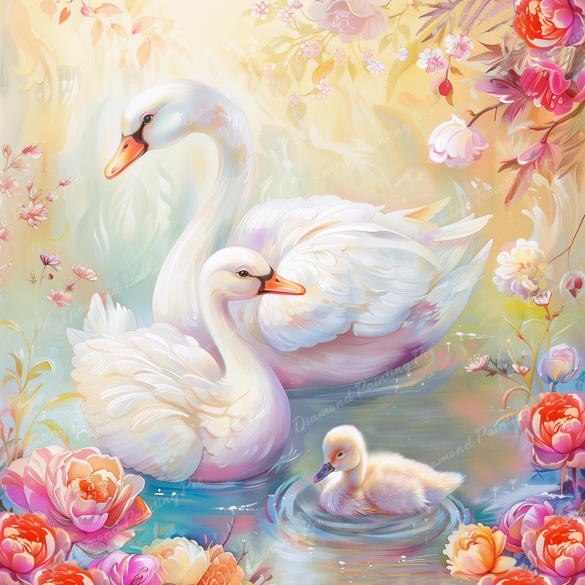 Swan Family Grace | Diamond Painting - Image 2