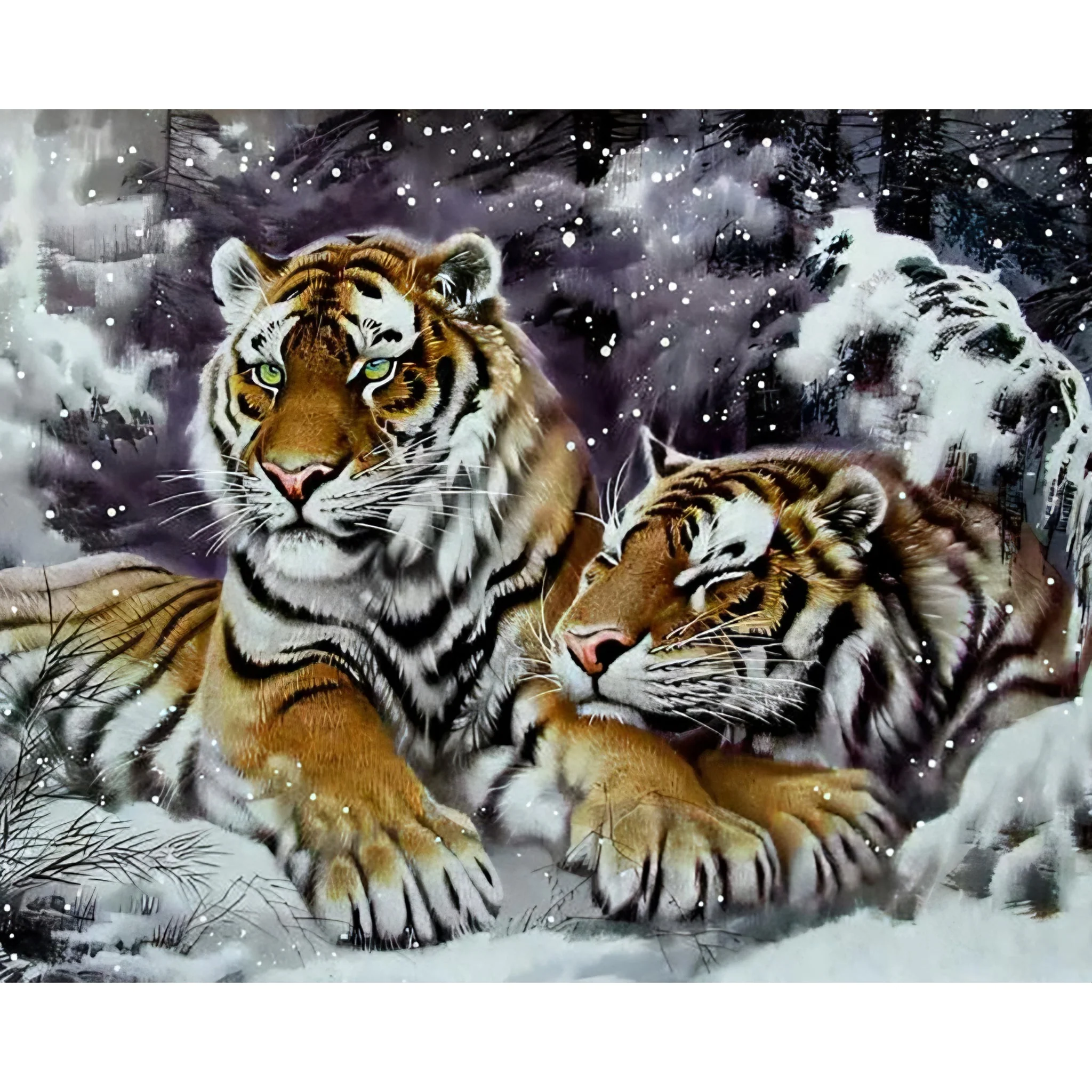 Winter Tigers | Diamond Painting - Image 2