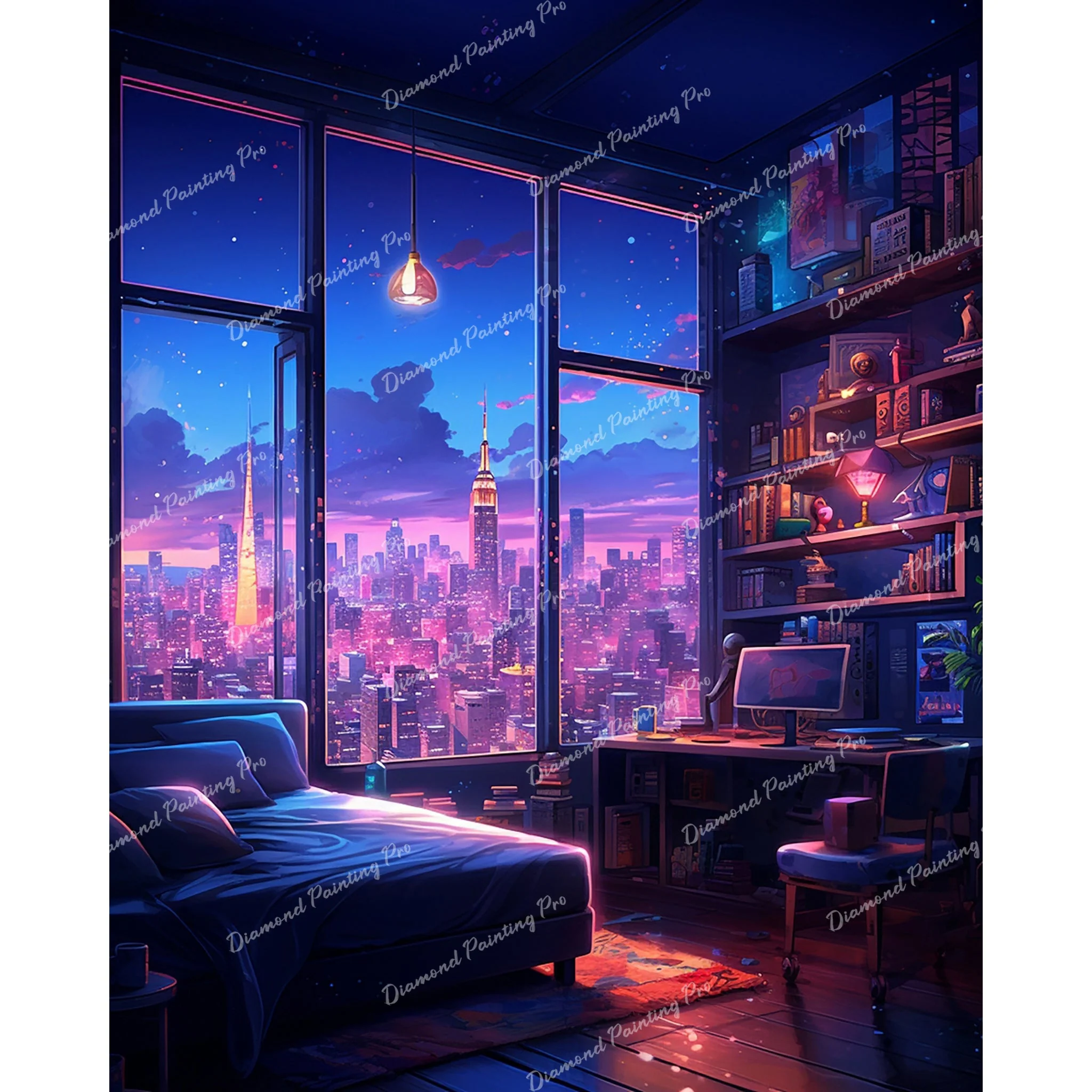 Neon Dreamscape Bedroom | Diamond Painting - Image 2
