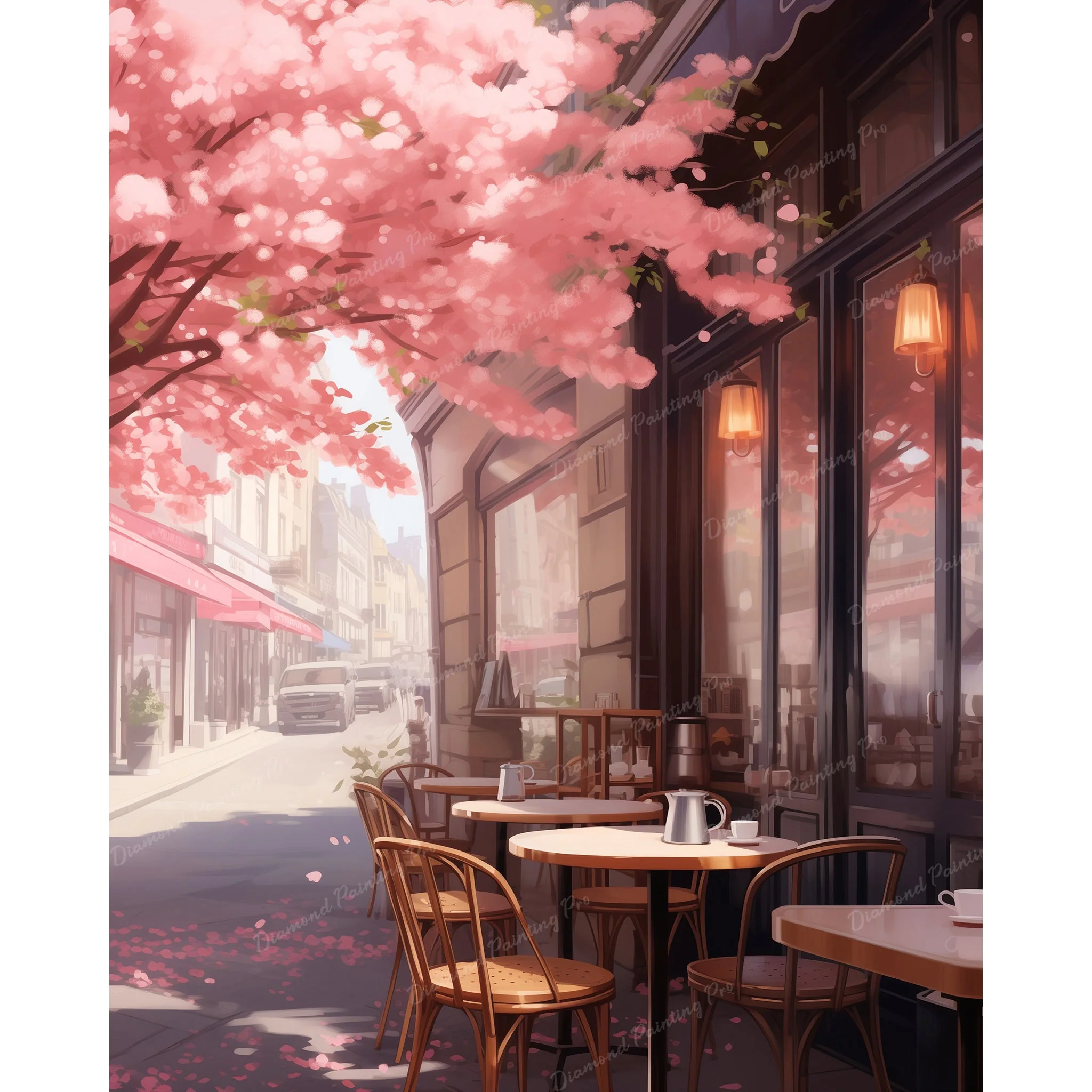 Romantic Neighborhood Cafe | Diamond Painting - Image 2