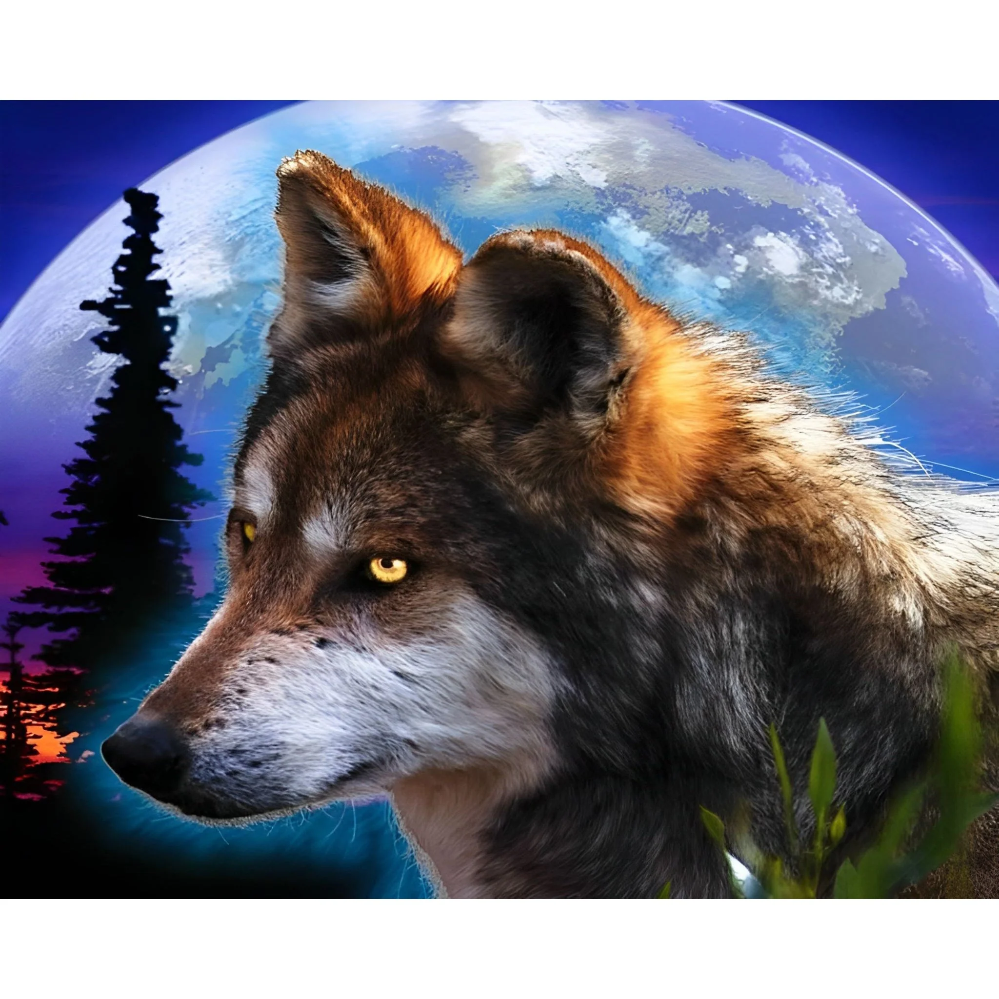 Neon Wolf | Diamond Painting - Image 2
