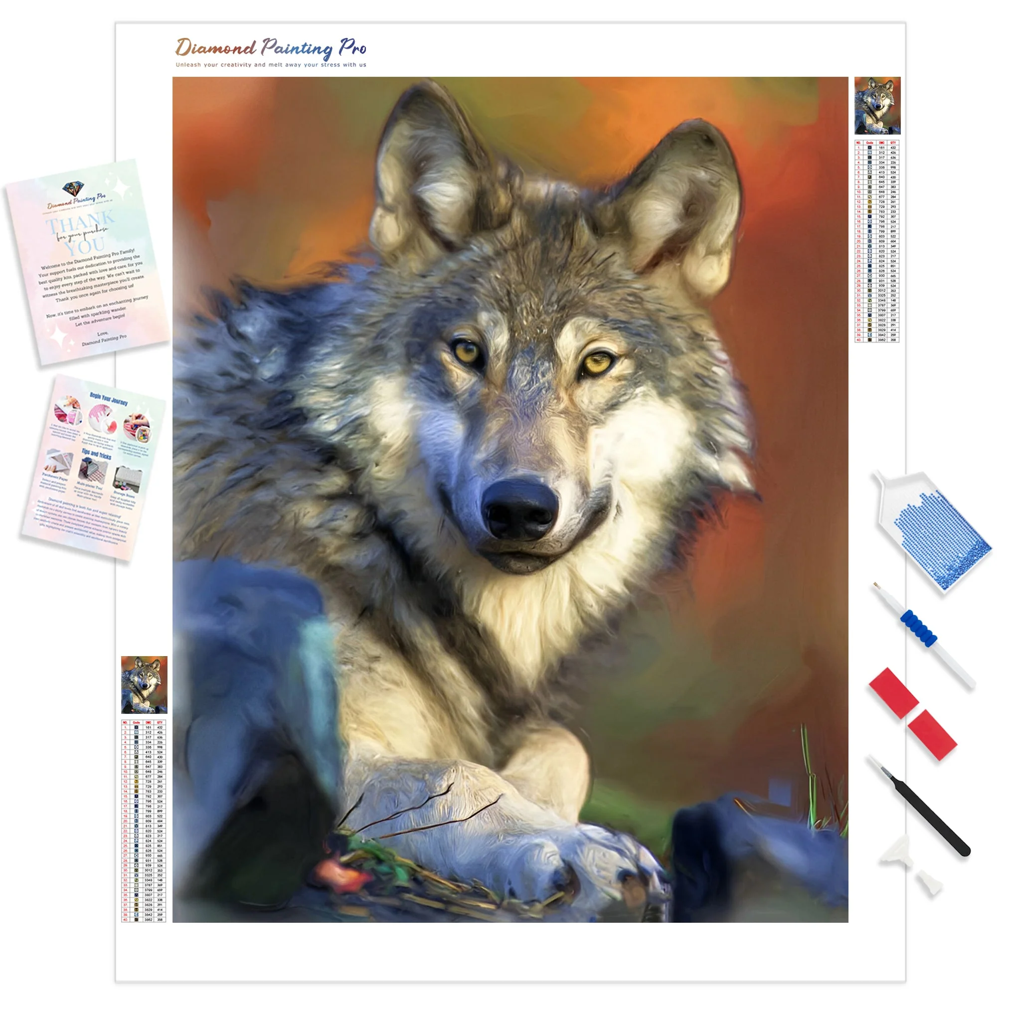 Wolf Close-up | Diamond Painting