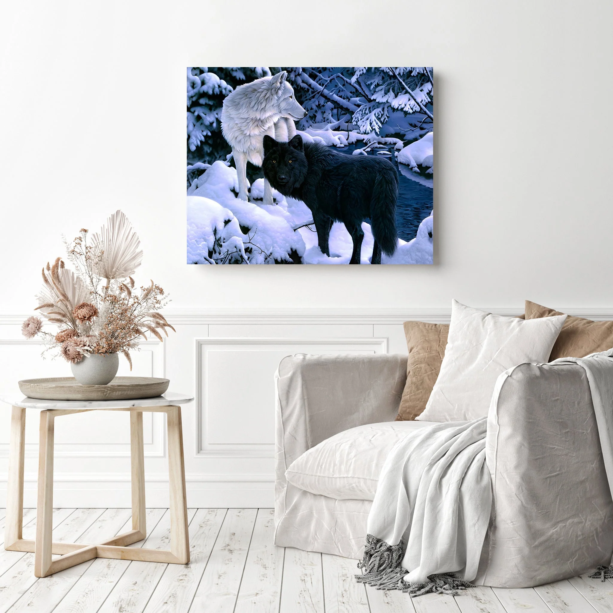 Black and White Wolves | Diamond Painting - Image 3