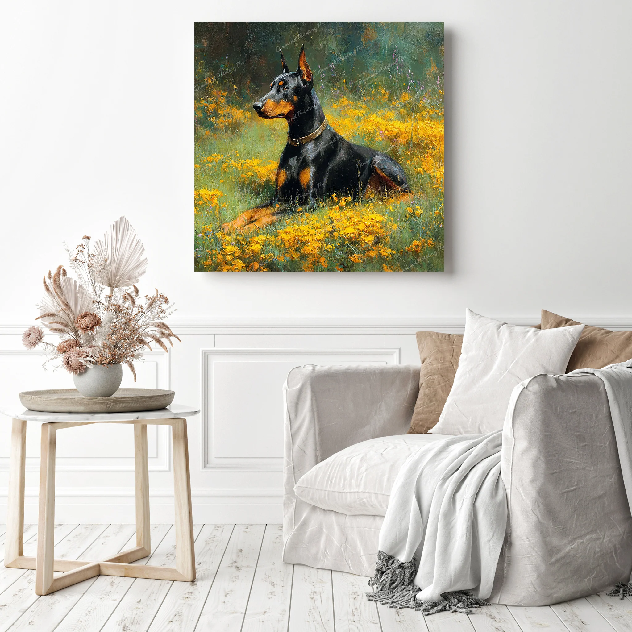 Doberman and Wildflower | Diamond Painting - Image 3