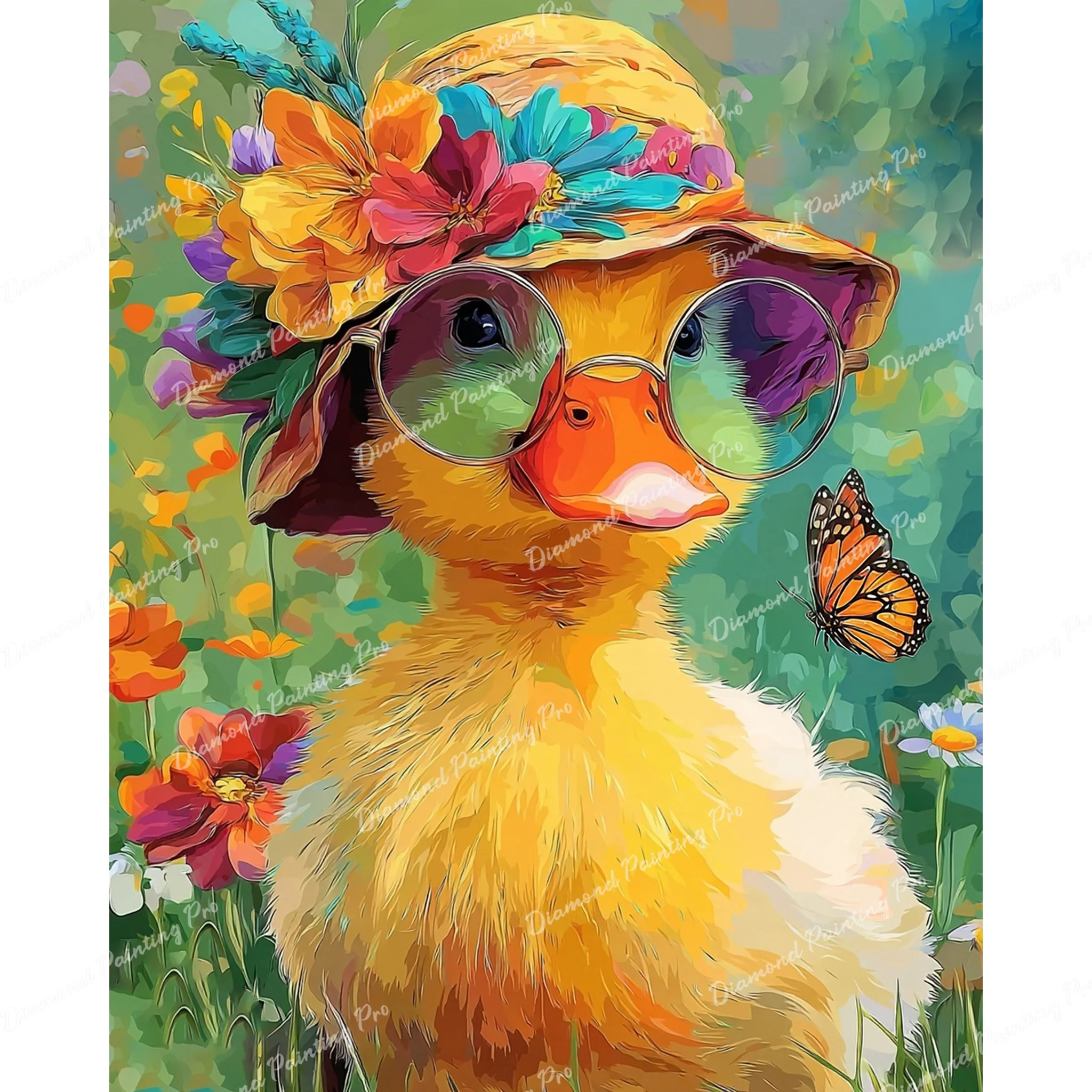 Duckling in a Sun Hat | Diamond Painting - Image 2