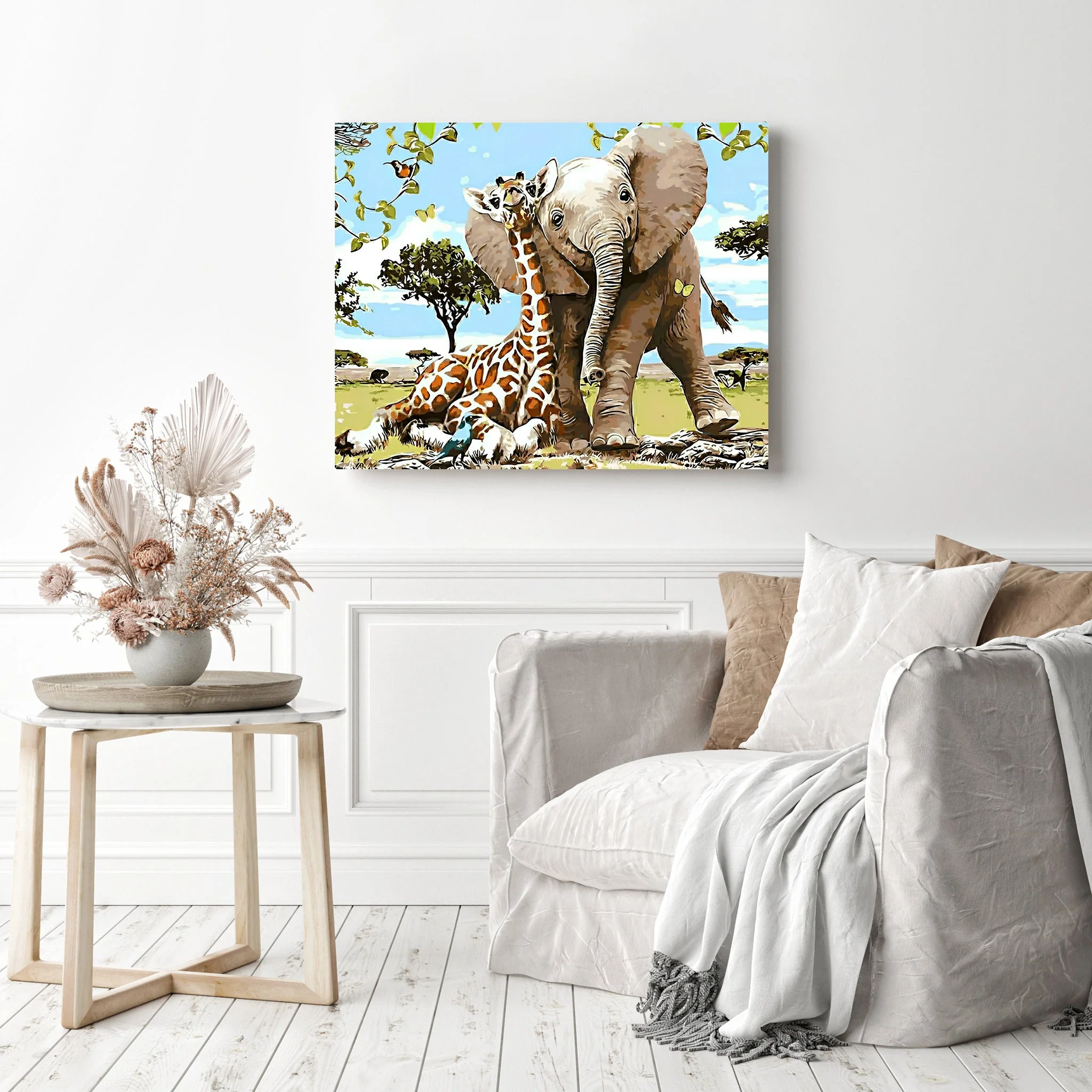 Elephant and Giraffe | Diamond Painting - Image 3