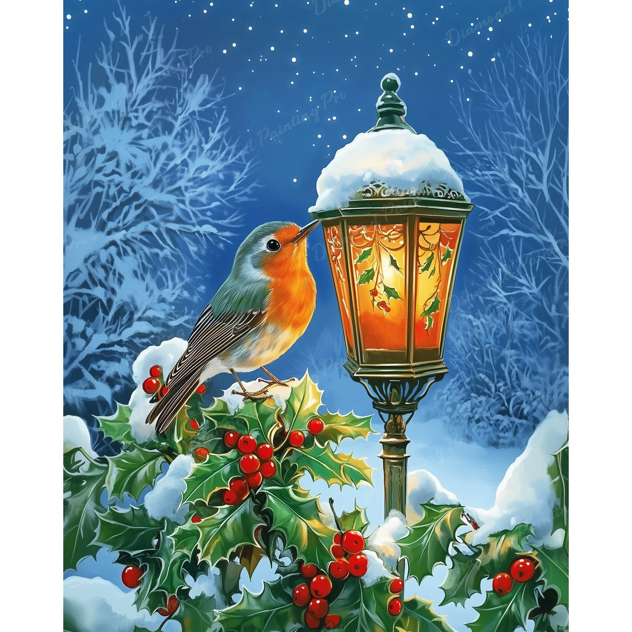 Festive Winter Streetlamp | Diamond Painting - Image 2