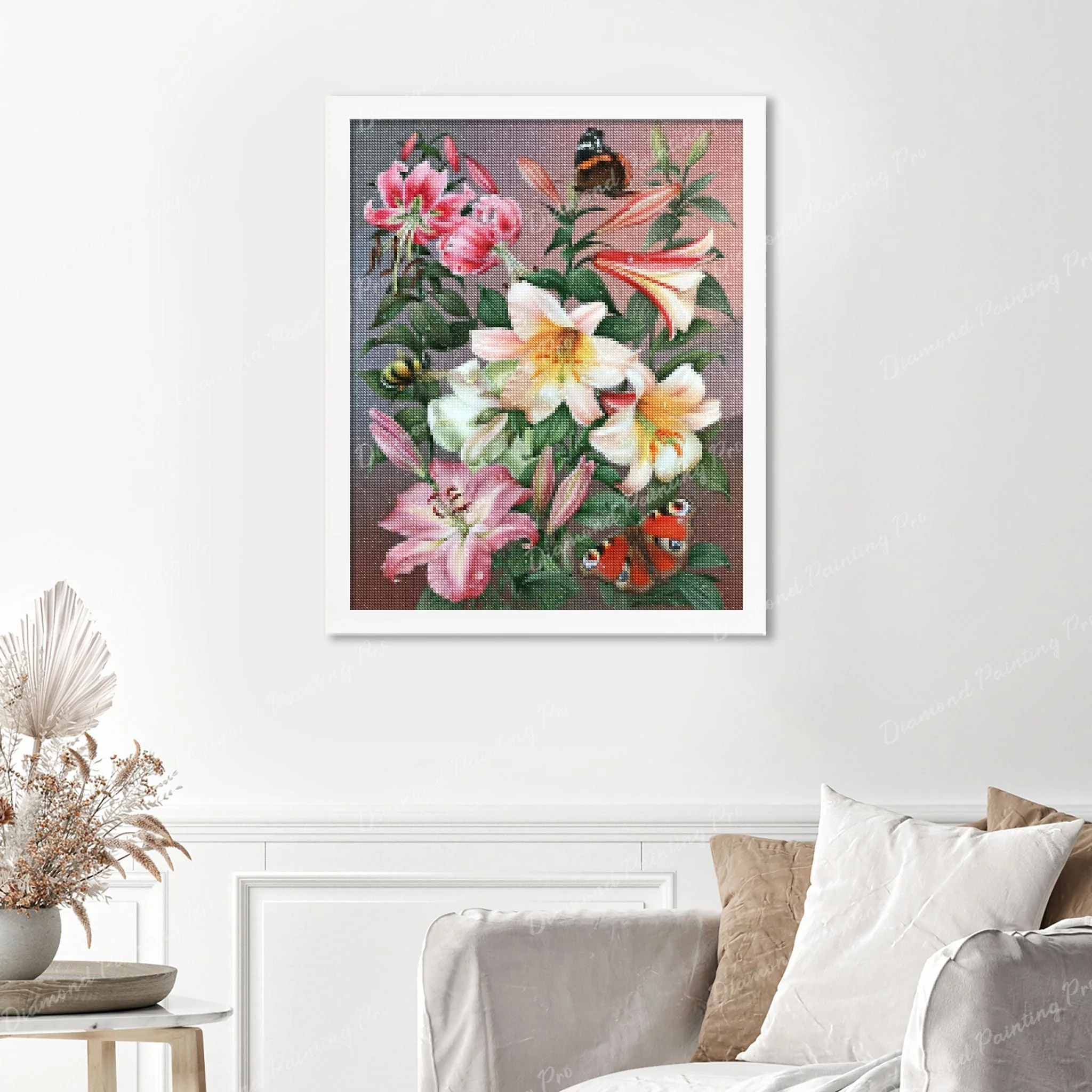 Butterflies and Flowers | Finished Diamond Painting - Image 3