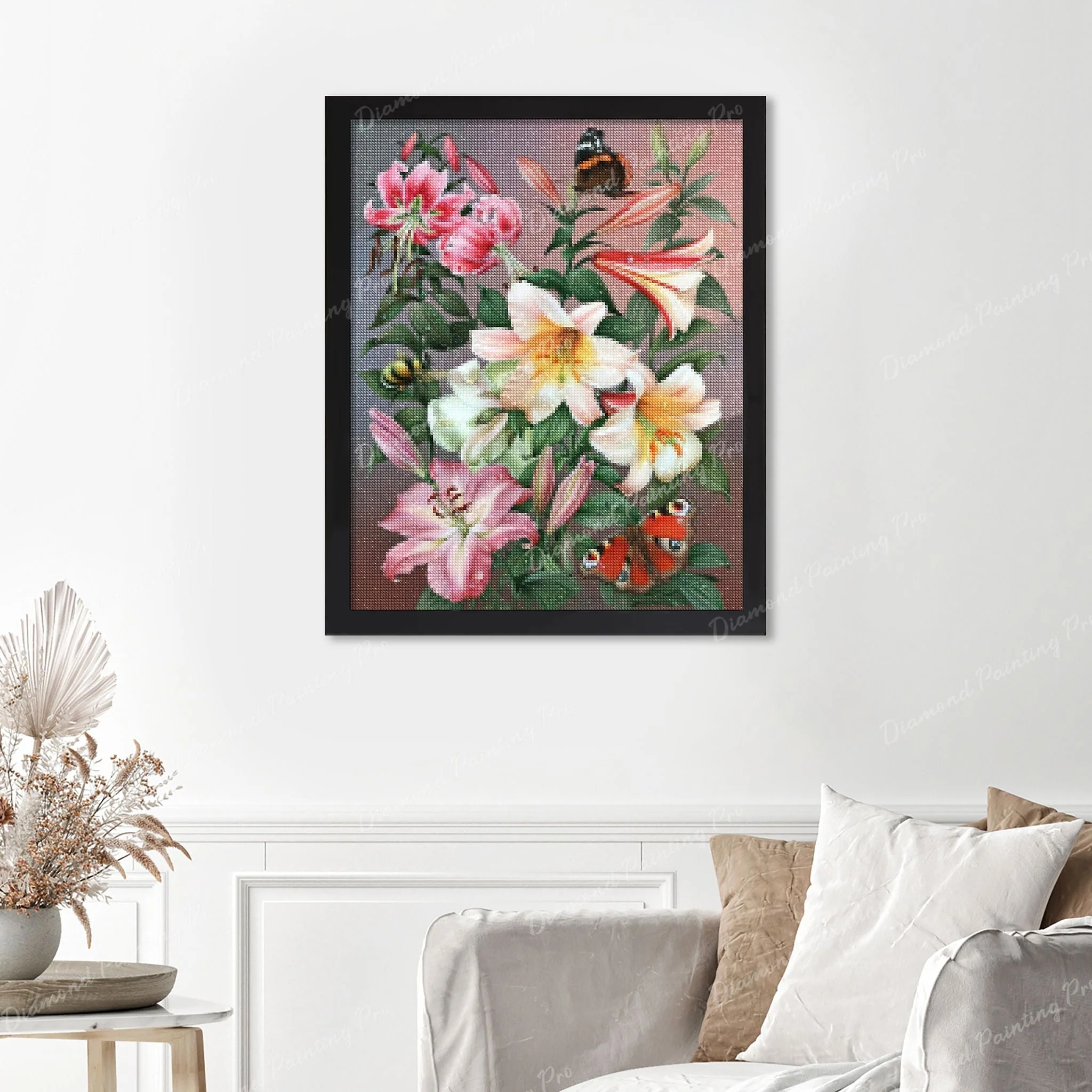 Butterflies and Flowers | Finished Diamond Painting - Image 4