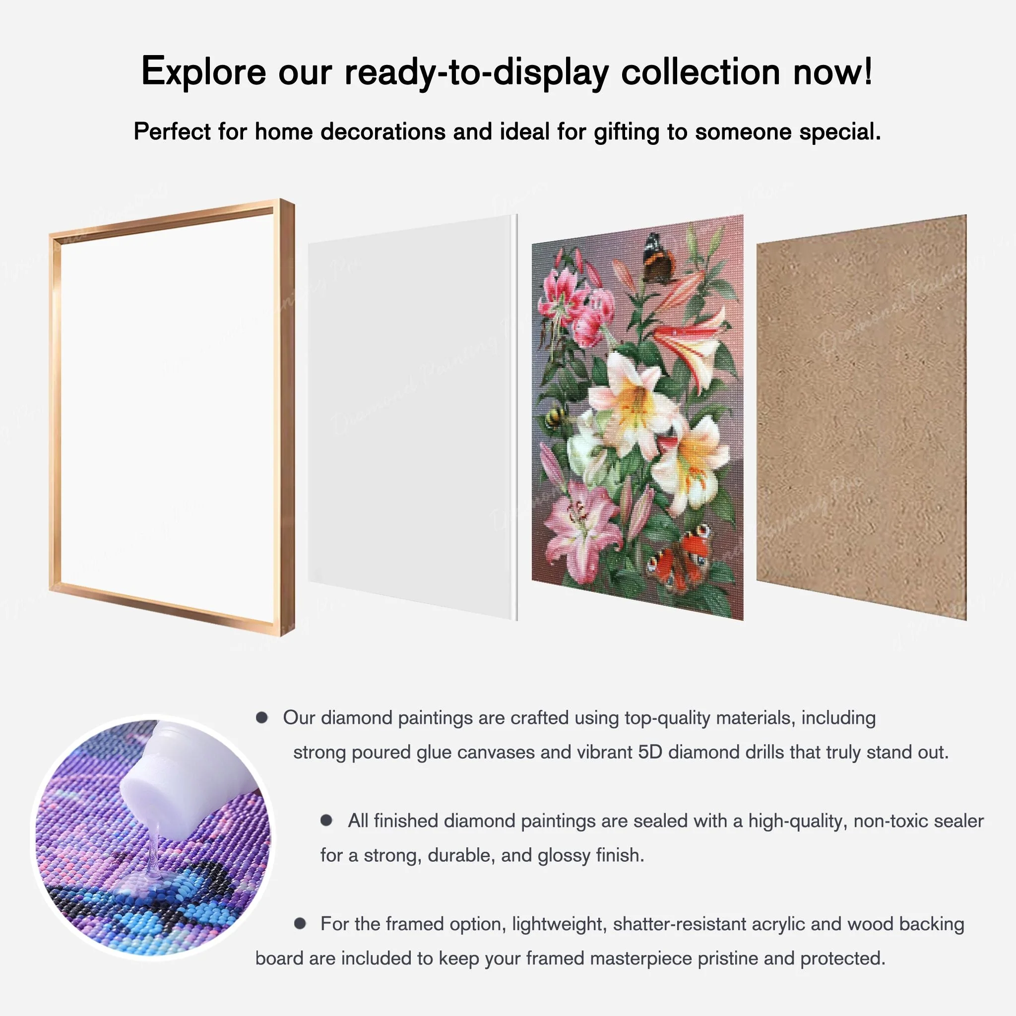 Butterflies and Flowers | Finished Diamond Painting - Image 8