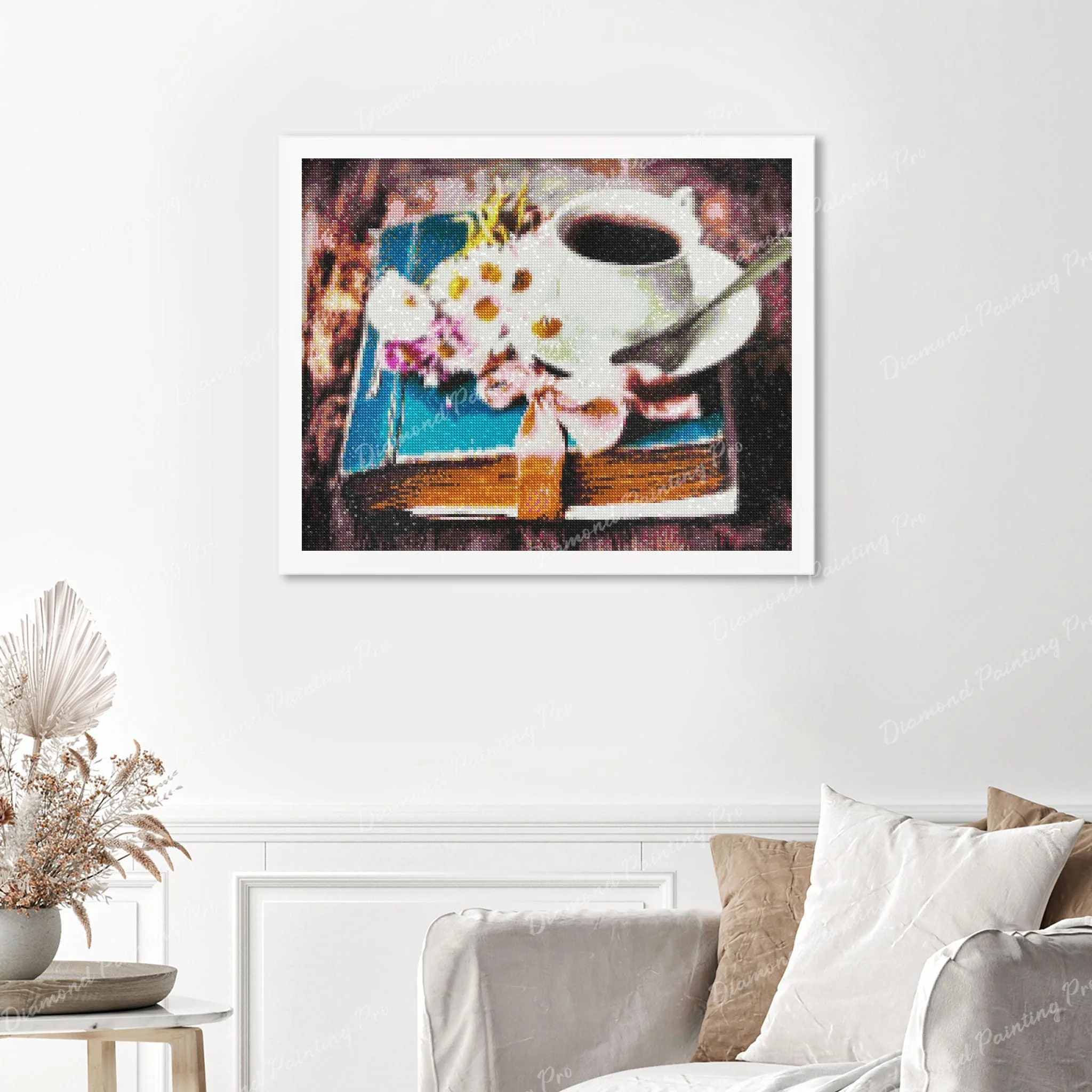 Flowers & Coffee | Finished Diamond Painting - Image 3