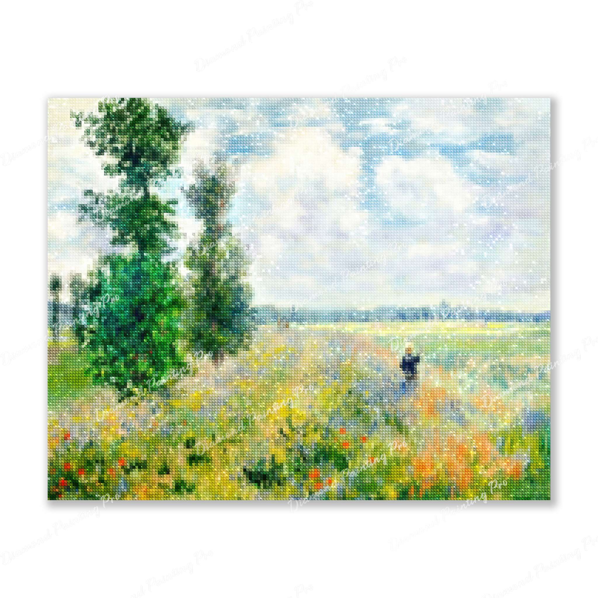 Poppy Fields Near Argenteuil - Claude Monet | Finished Diamond Painting