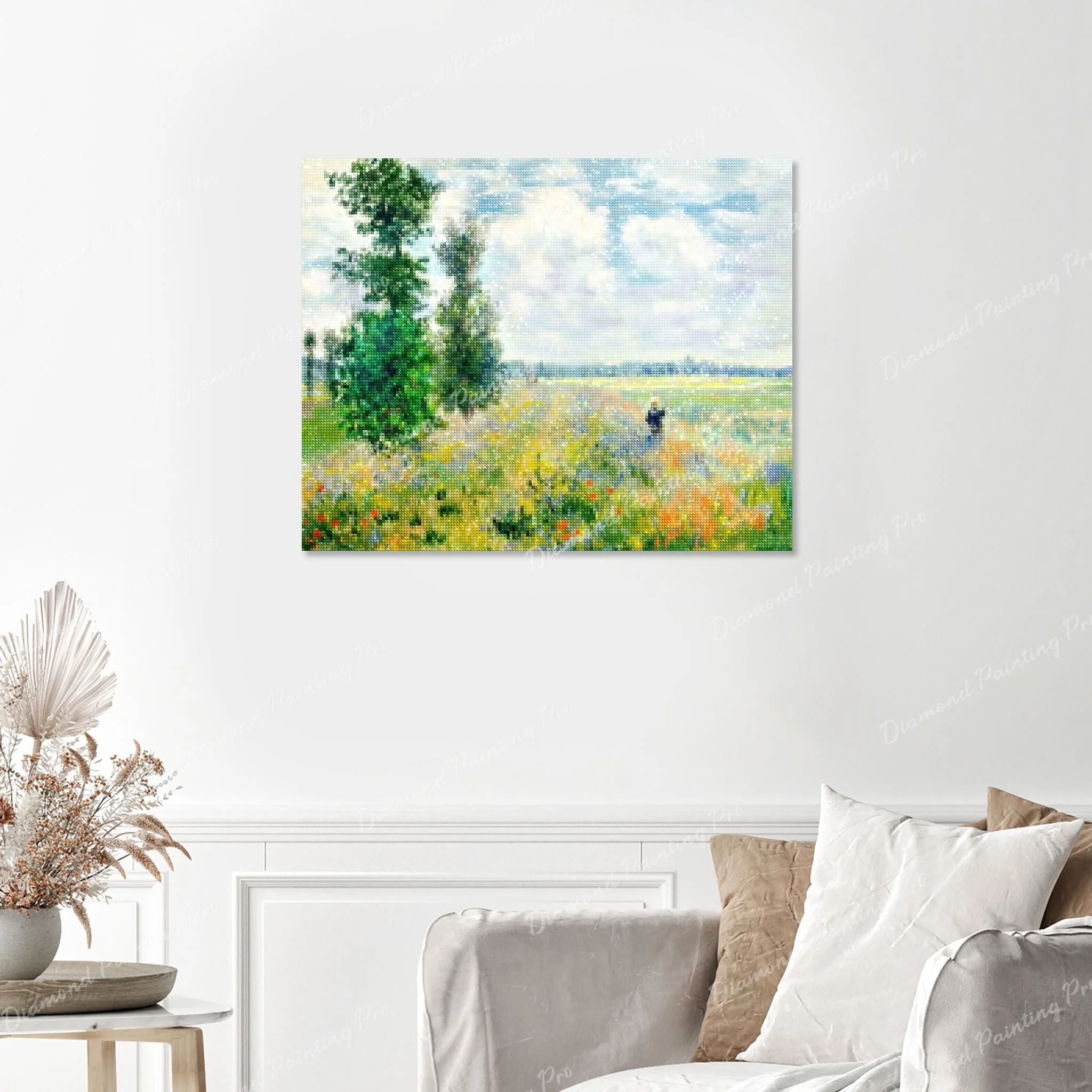 Poppy Fields Near Argenteuil - Claude Monet | Finished Diamond Painting - Image 2