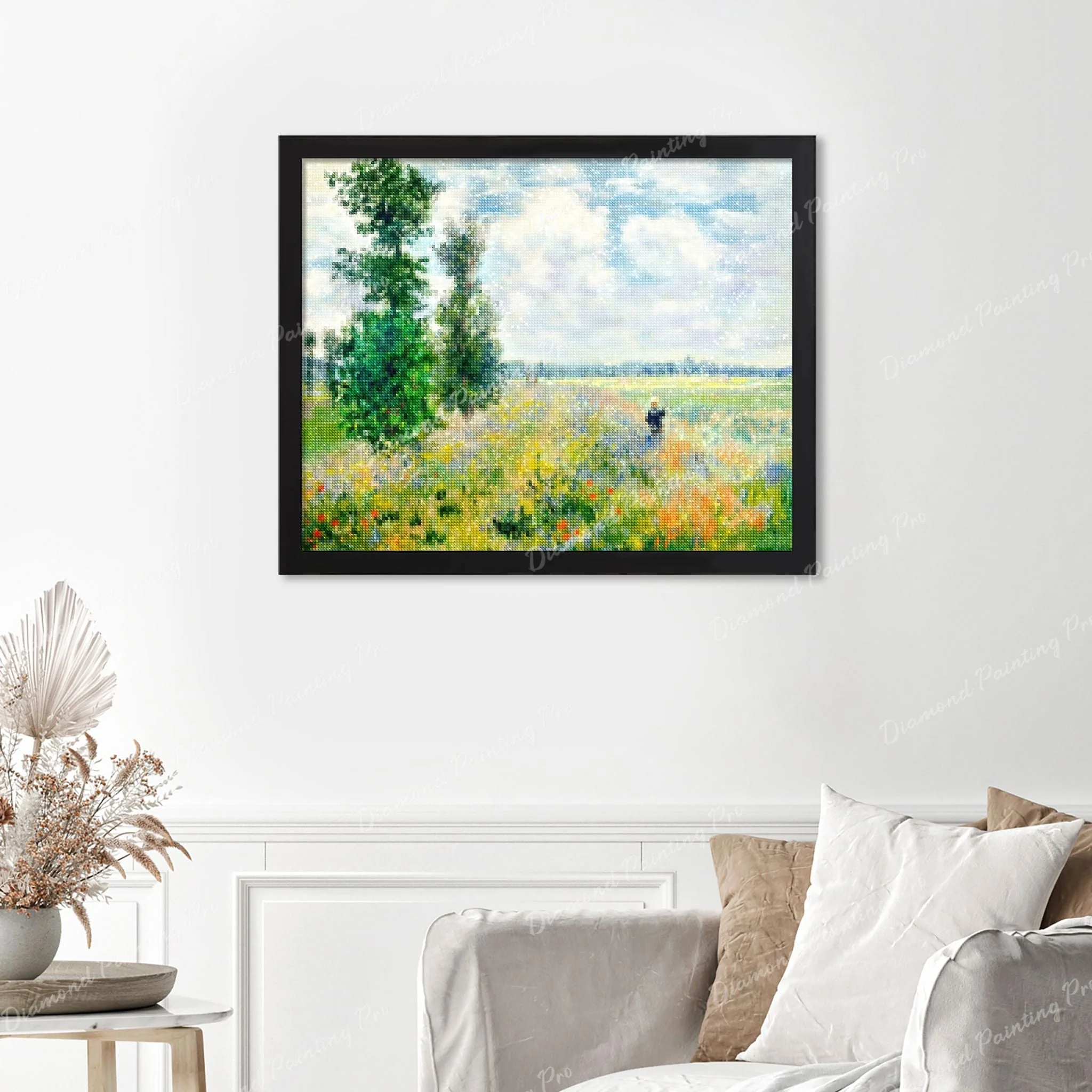 Poppy Fields Near Argenteuil - Claude Monet | Finished Diamond Painting - Image 4