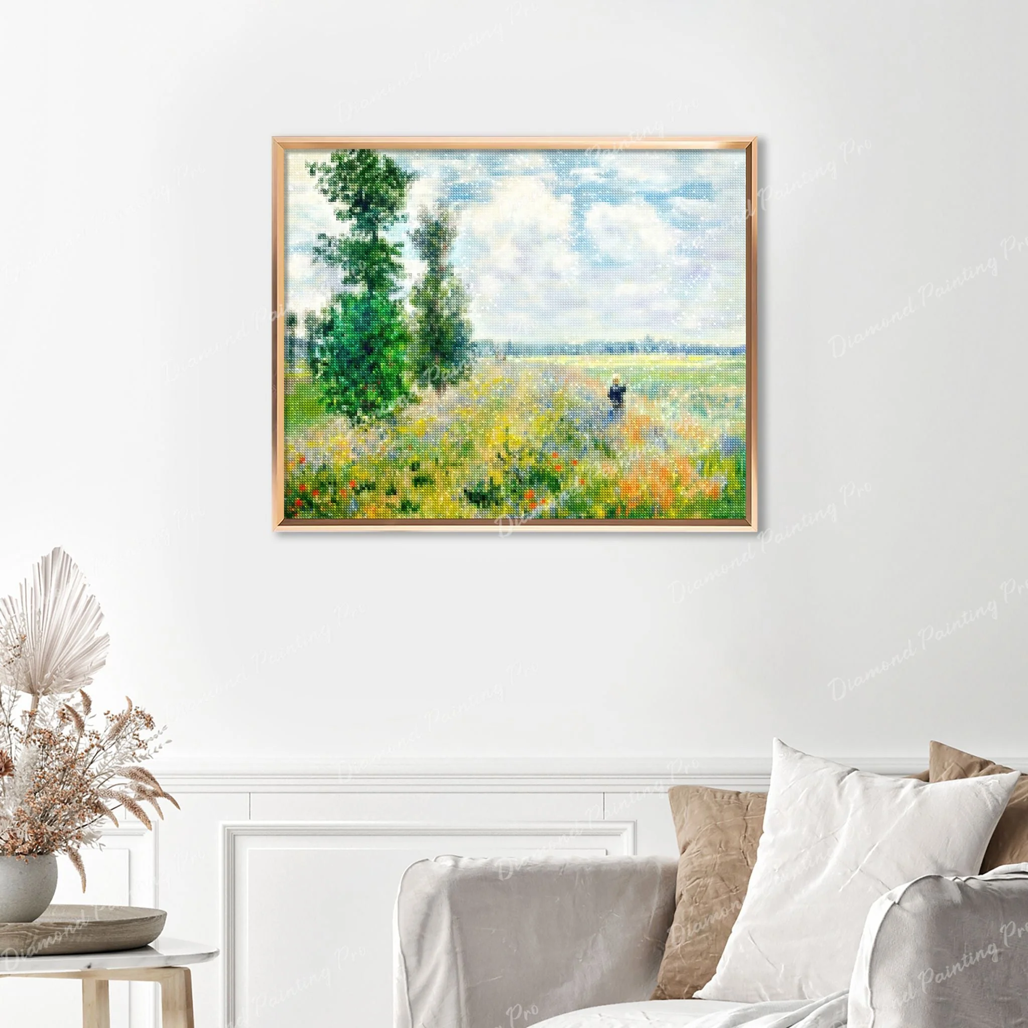 Poppy Fields Near Argenteuil - Claude Monet | Finished Diamond Painting - Image 5